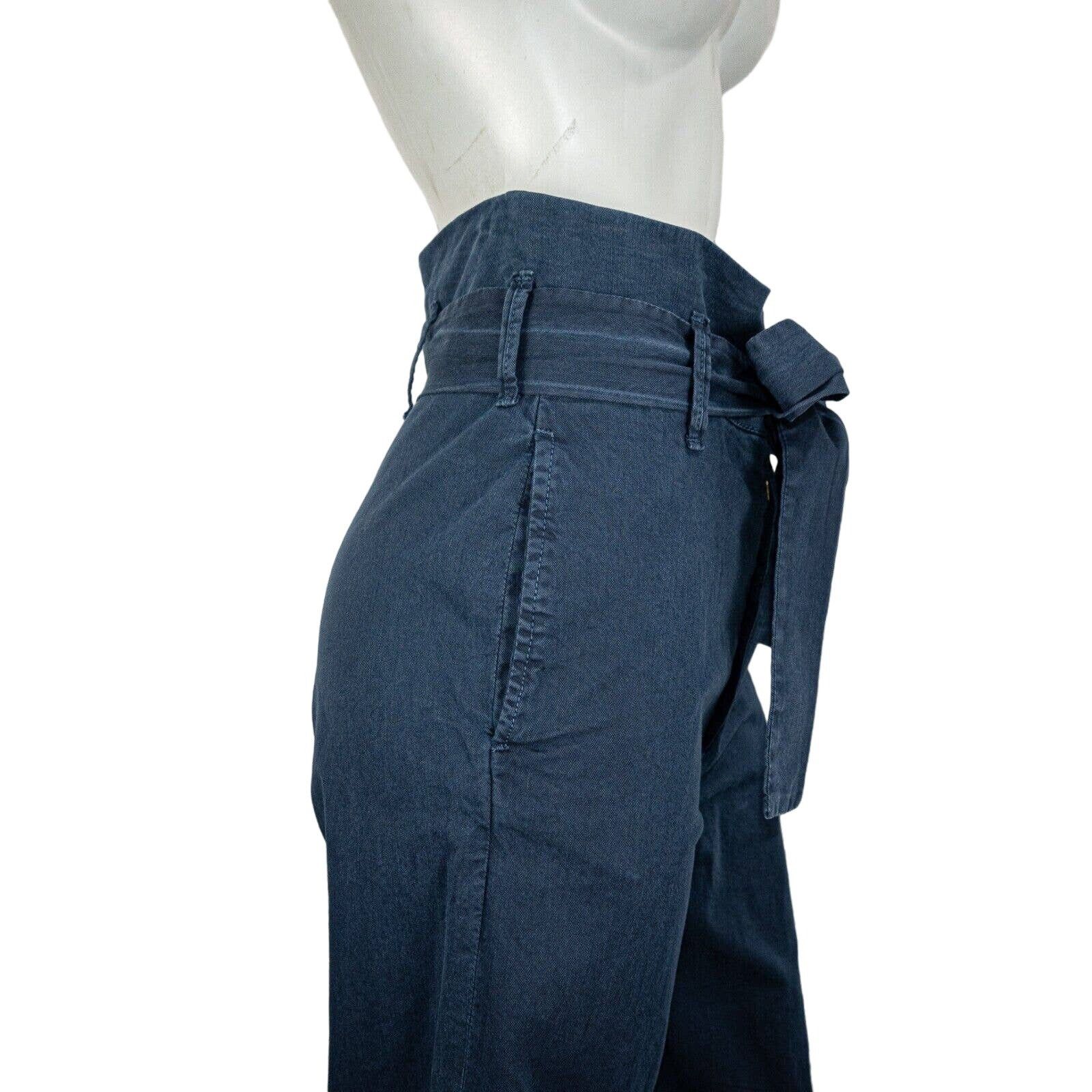 MOTHER MOTHER Denim Paperbag Greaser Ankle Pants Navy Blue Sz 25 Size 25" / US 0 / IT 36 - 13 Thumbnail