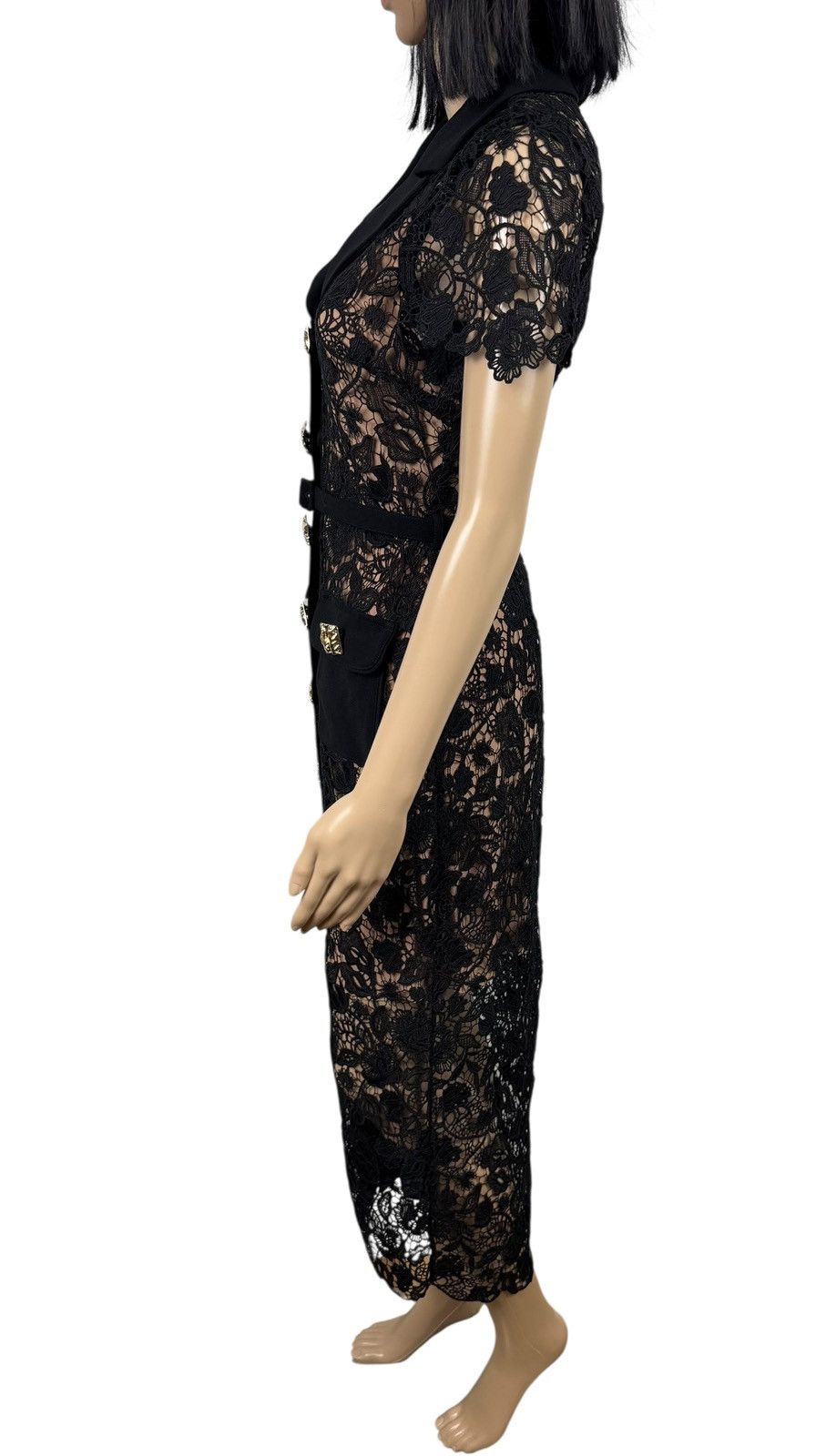 Self-Portrait Self-Portrait Magnolia Lace Dress Maxi Button Up size UK8 Size S / US 4 / IT 40 - 8 Thumbnail