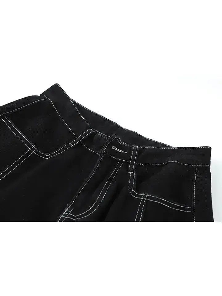 Japanese Brand Black Cargo Carpenter Denim Jeans Size US 32 / EU 48 - 6 Thumbnail