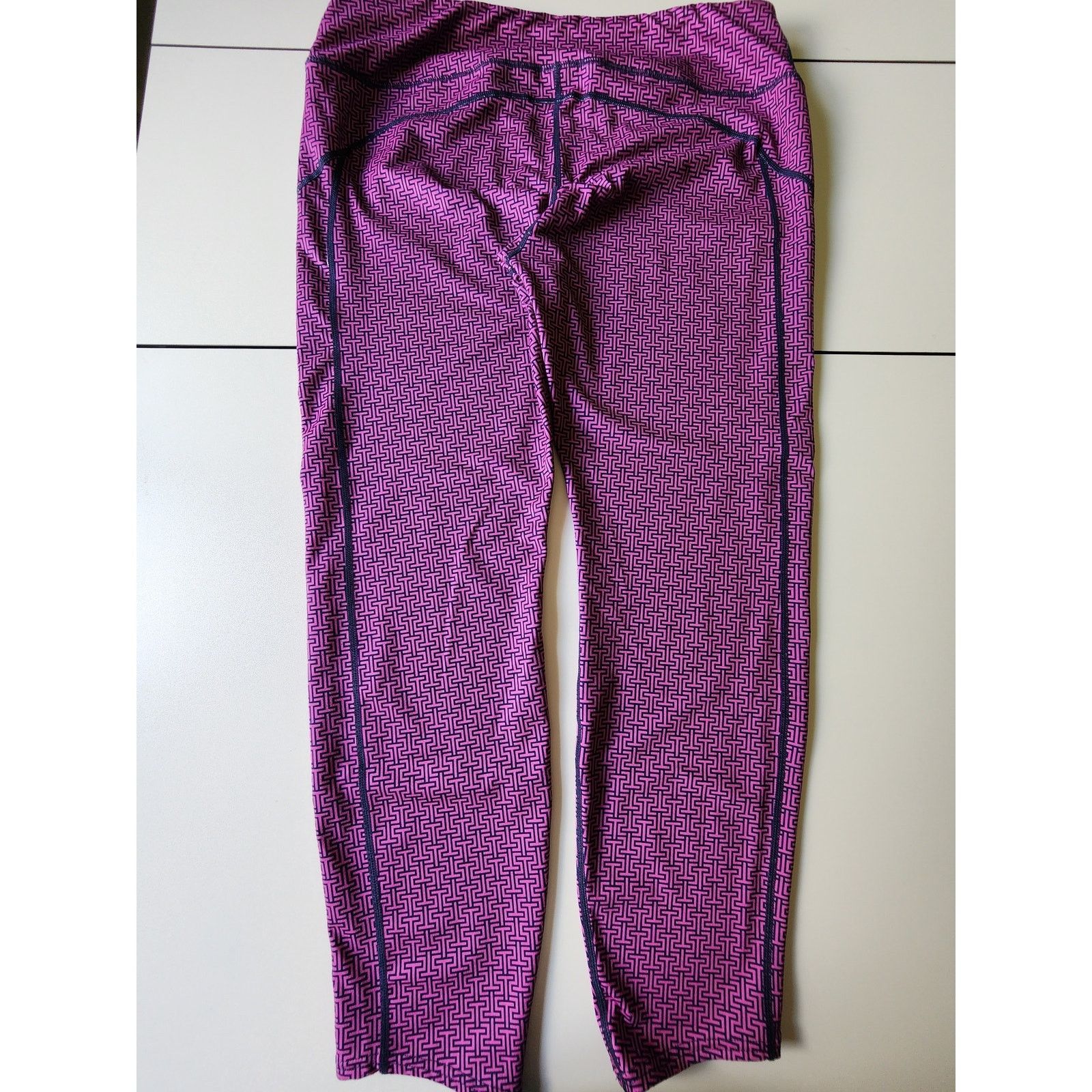 Southern Tide Southern Tide Performance Leggings Women's Large Pink/Navy Size 32" / US 10 / IT 46 - 2 Thumbnail