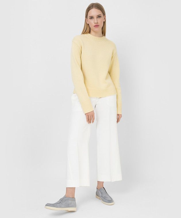 Jil Sander o1y1025 Cashmere Blend Sweater in Pastel Yellow Size XS / US 0-2 / IT 36-38 - 2 Thumbnail