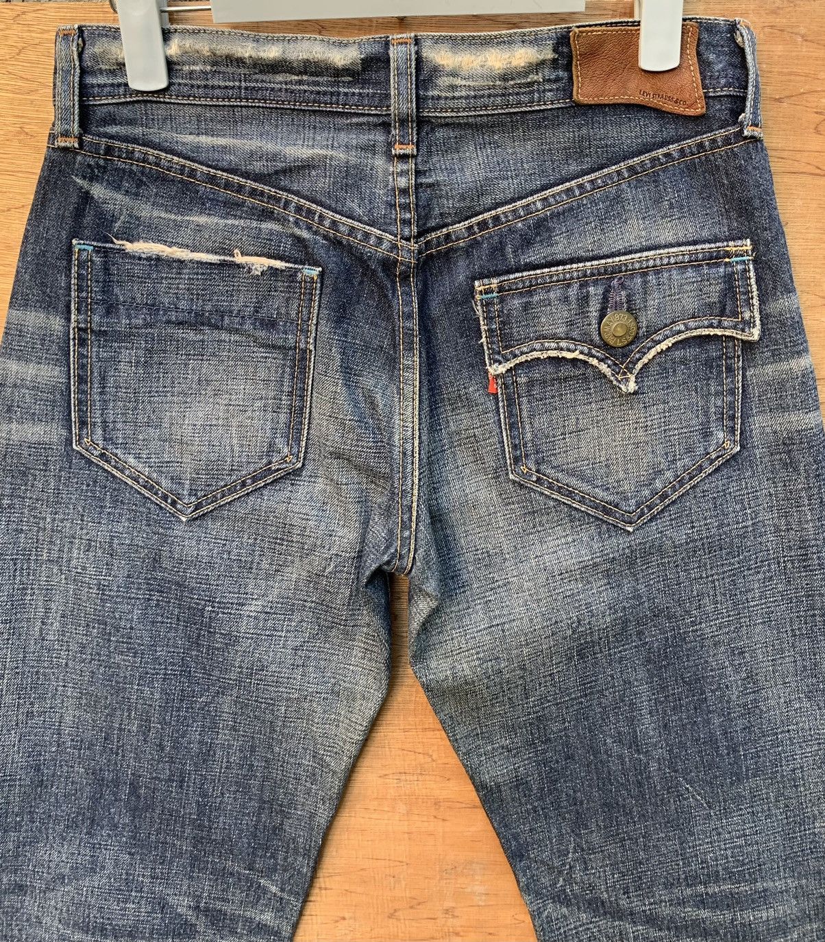 Levi's 🔥🔥 Levis Selvedge Blue Line Curve Bootcut Denim Jeans Size US 28 / EU 44 - 11 Thumbnail