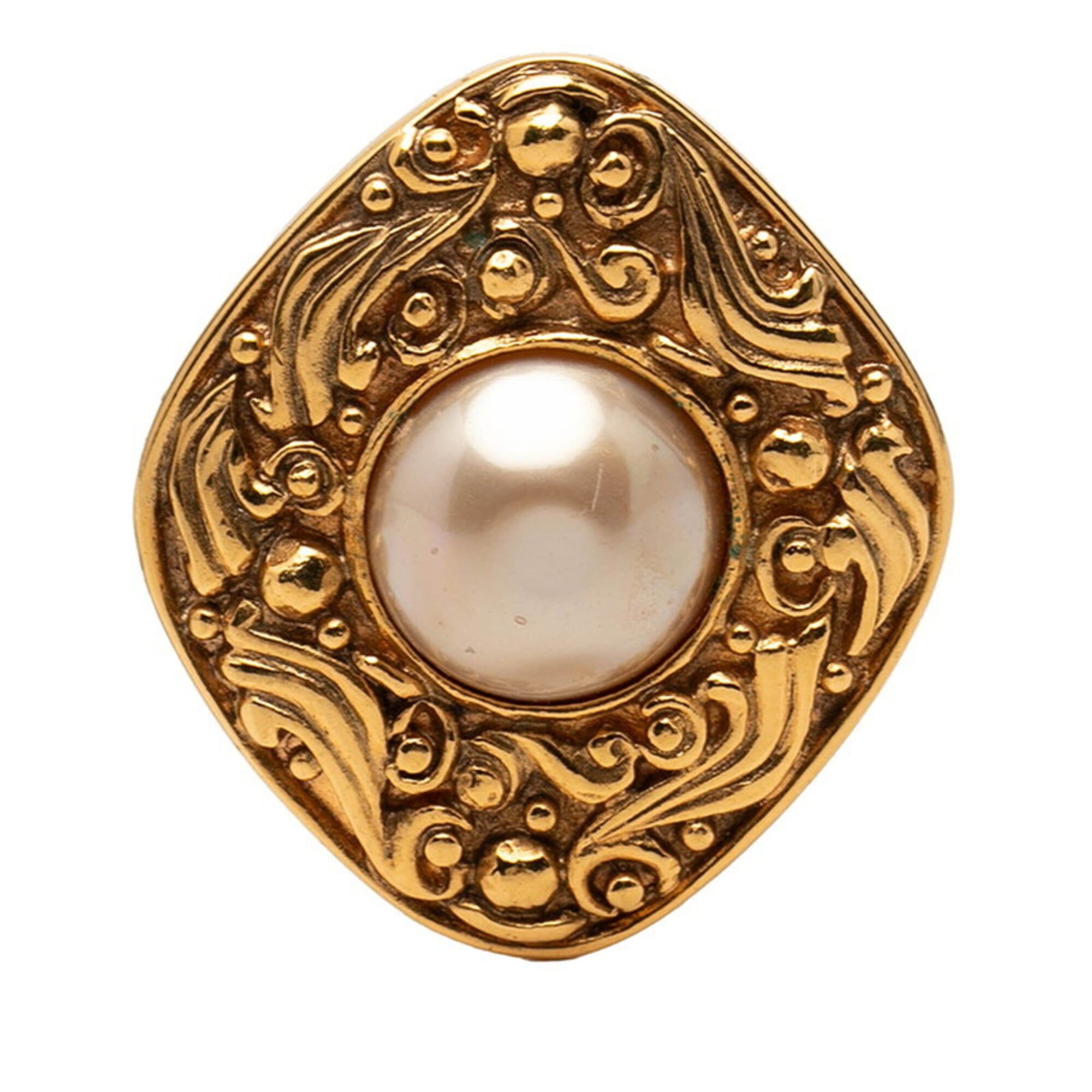 Chanel Chanel Vintage Brooch, Gold Plated, Faux Pearl, Women's CHANEL Size ONE SIZE - 1 Thumbnail