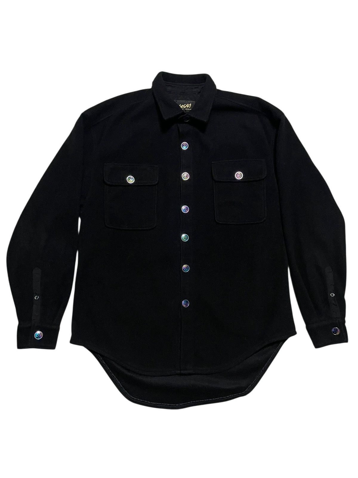 Bossi Sportswear BOSSI Sportswear M Black Fleece Button Down Shirt Jacket Size US M / EU 48-50 / 2 - 2 Thumbnail