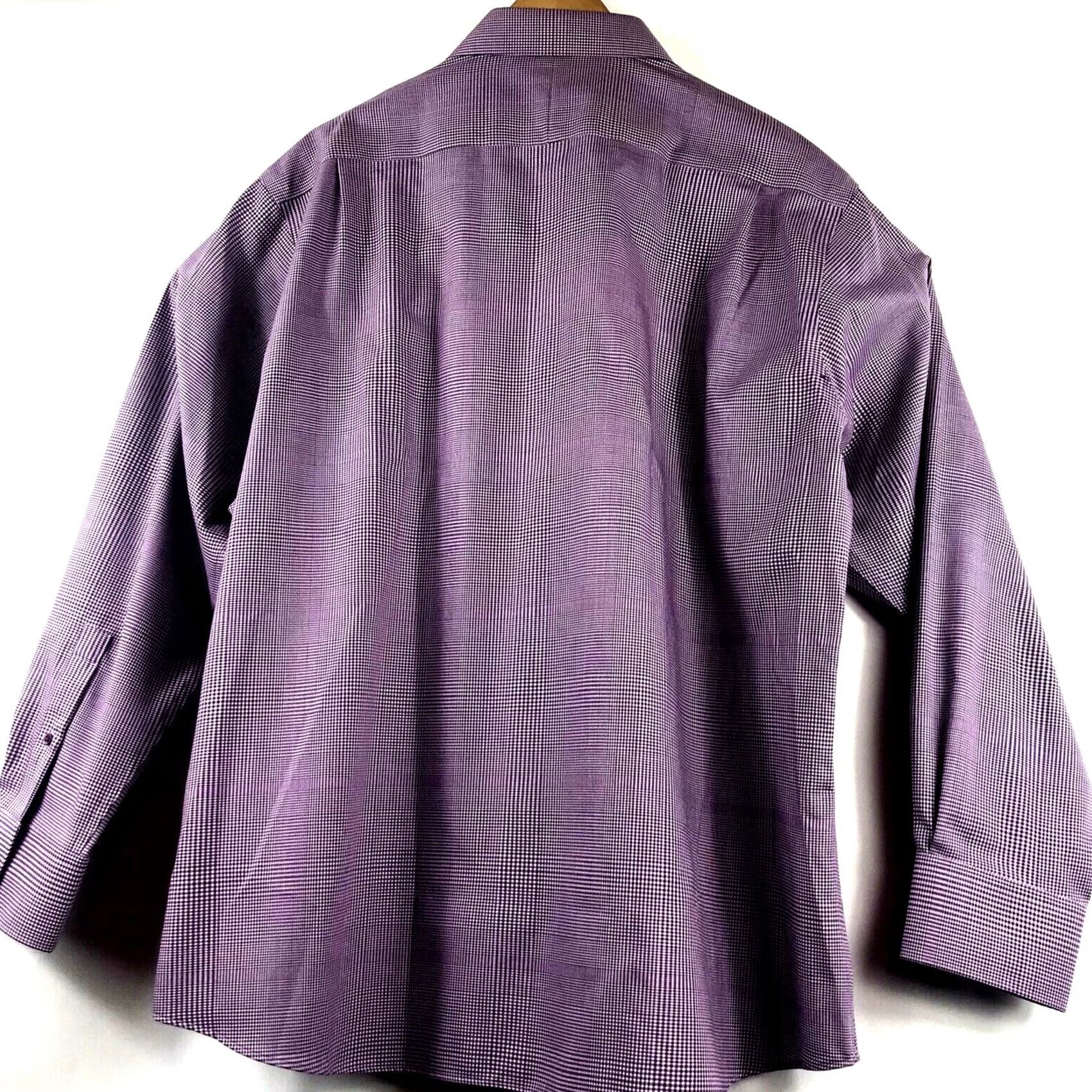 Murano VINTAGE MURANO Shirt Mens 18-35 Slim Fit Button Front Burgundy Check 100% Cotton NEW Size US XXL / EU 58 / 5 - 4 Thumbnail