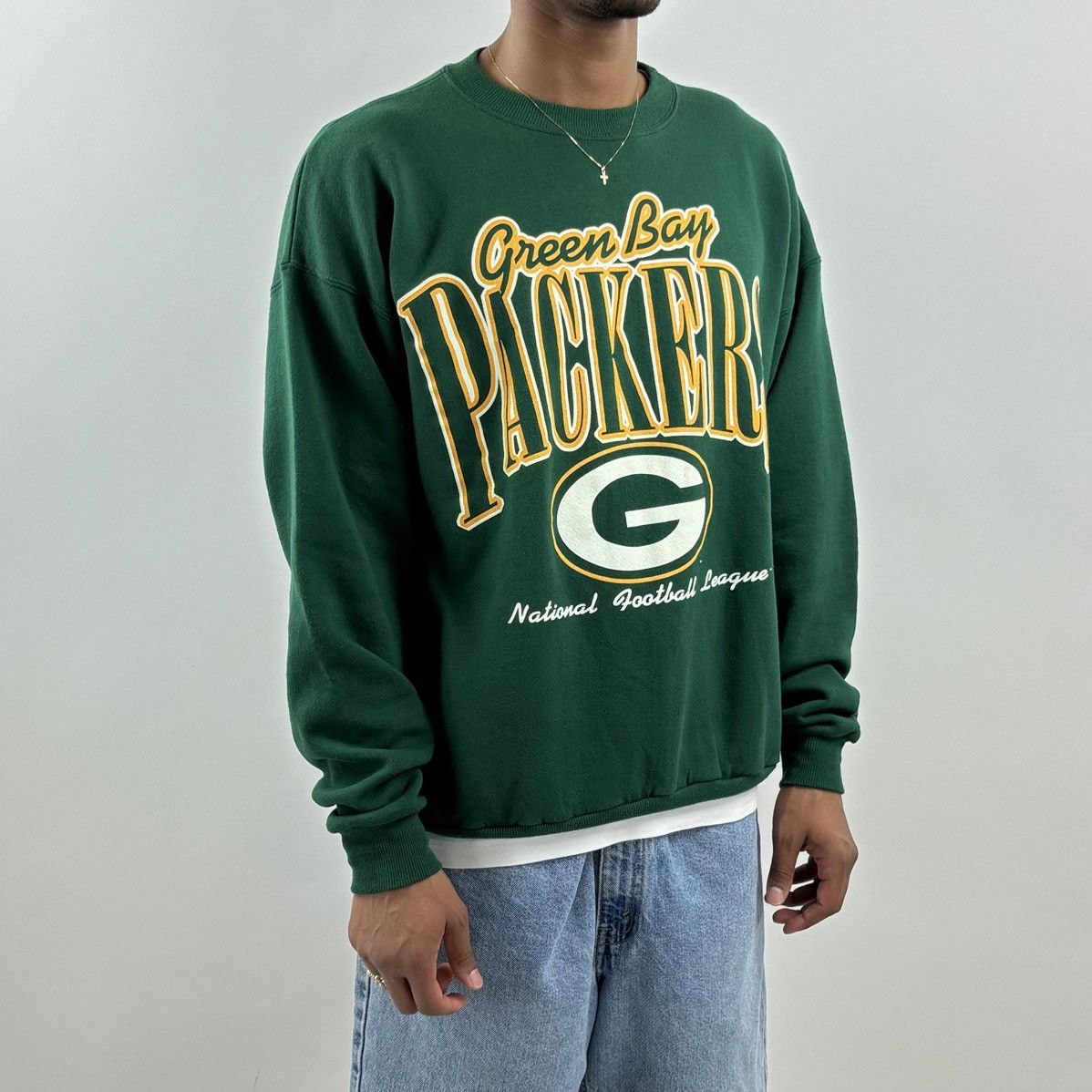 NFL vintage 90s NFL GREEN BAY PACKERS Spellout sweatshirt Size US L / EU 52-54 / 3 - 5 Thumbnail