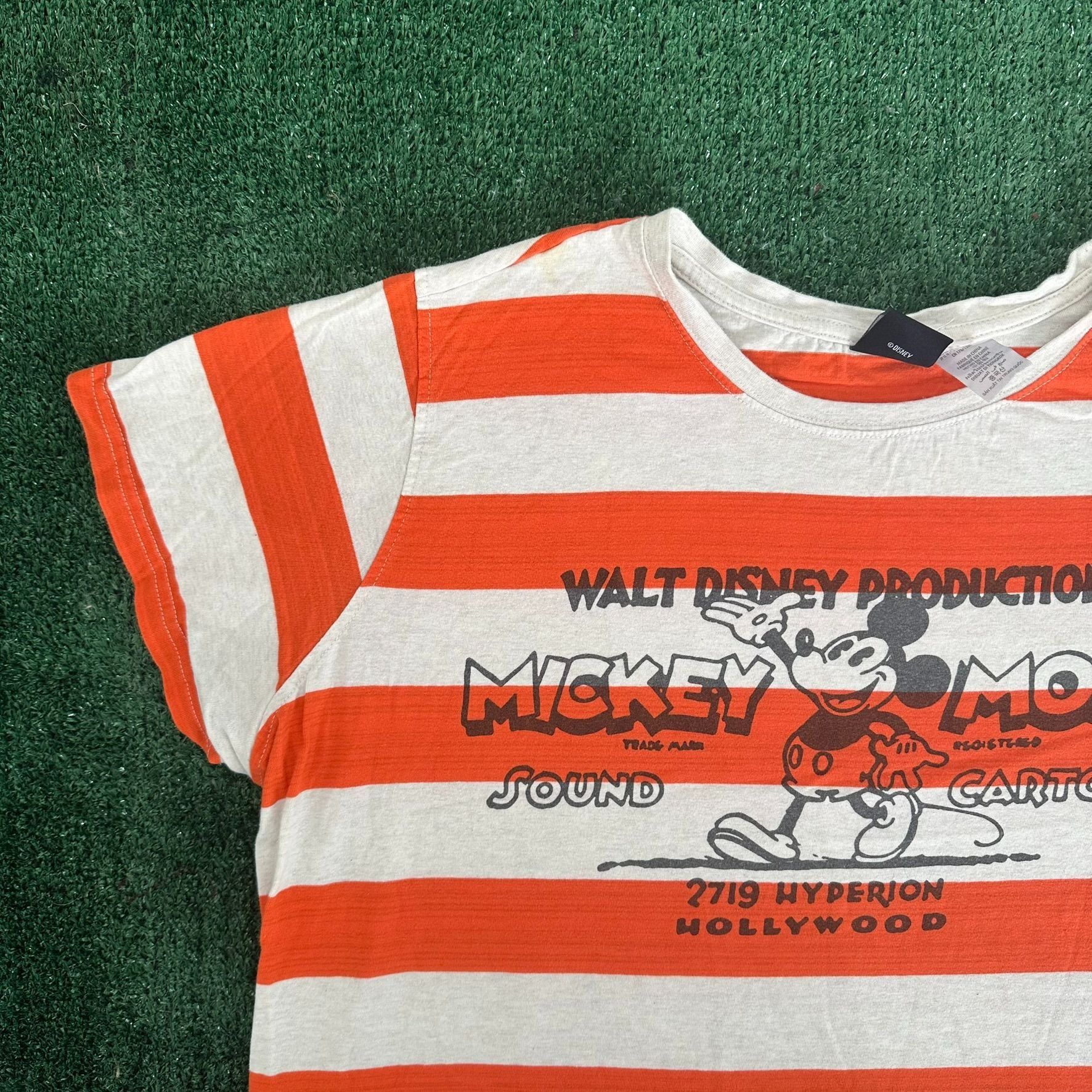 Disney Mickey Mouse Retro Striped T-Shirt Disney 100 Boxy Tee Size US L / EU 52-54 / 3 - 2 Thumbnail