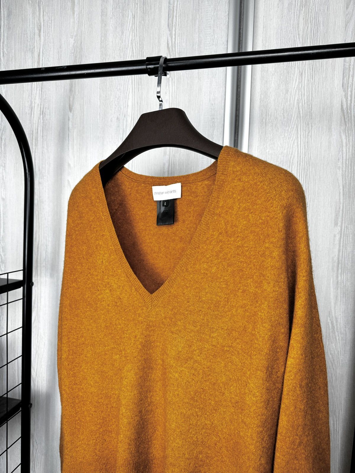 Christian Wijnants Christian Wijnants orange v-neck made in japan knit sweater Size S / US 4 / IT 40 - 4 Thumbnail