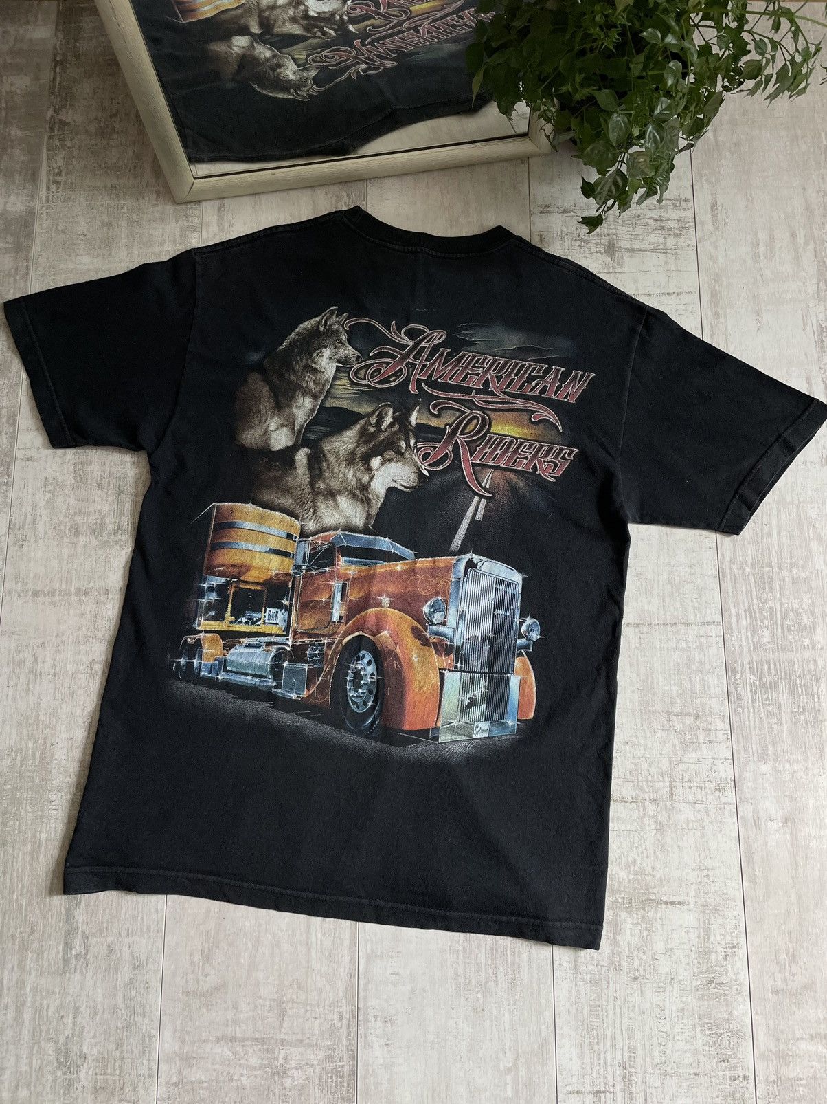 Other Vintage 3D Emblem American Riders 90’s T-Shirt Truck Wolf Size US L / EU 52-54 / 3 - 3 Thumbnail