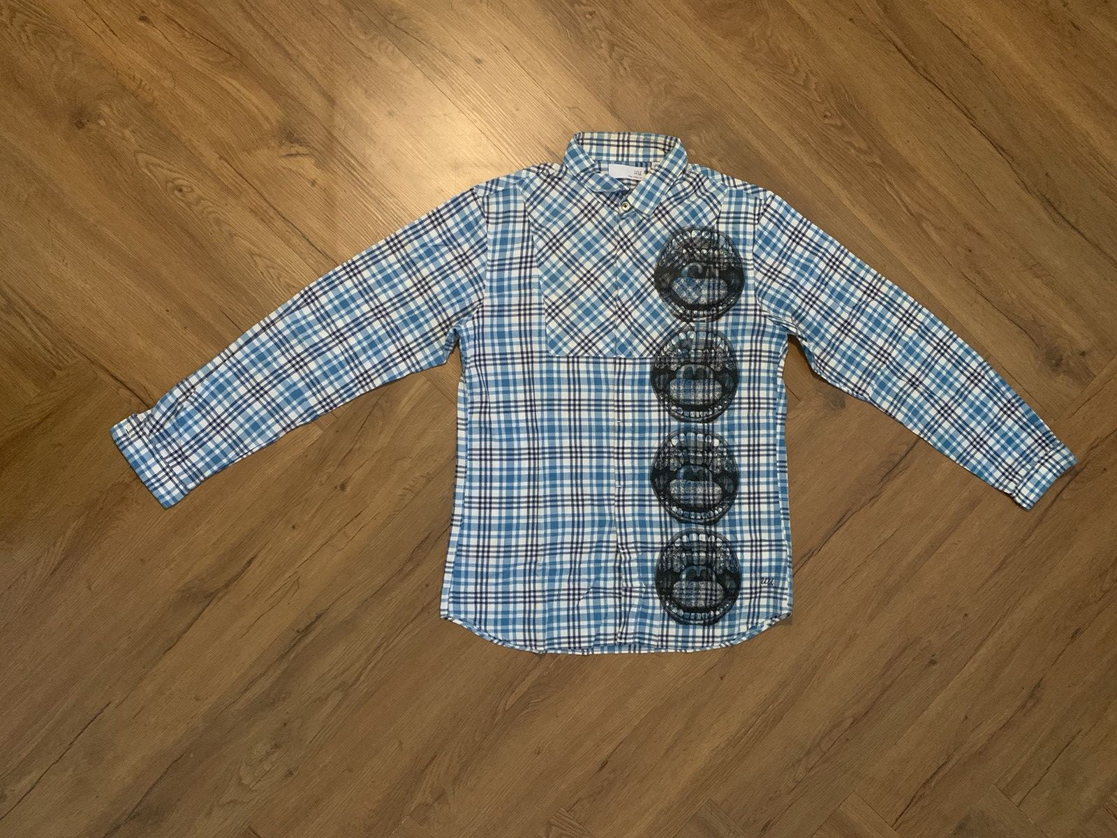 Japanese Brand × Undercover × Uniqlo UNDERCOVER X UNIQLO printed plaid shirt gothic vkei style Size US M / EU 48-50 / 2 - 4 Thumbnail