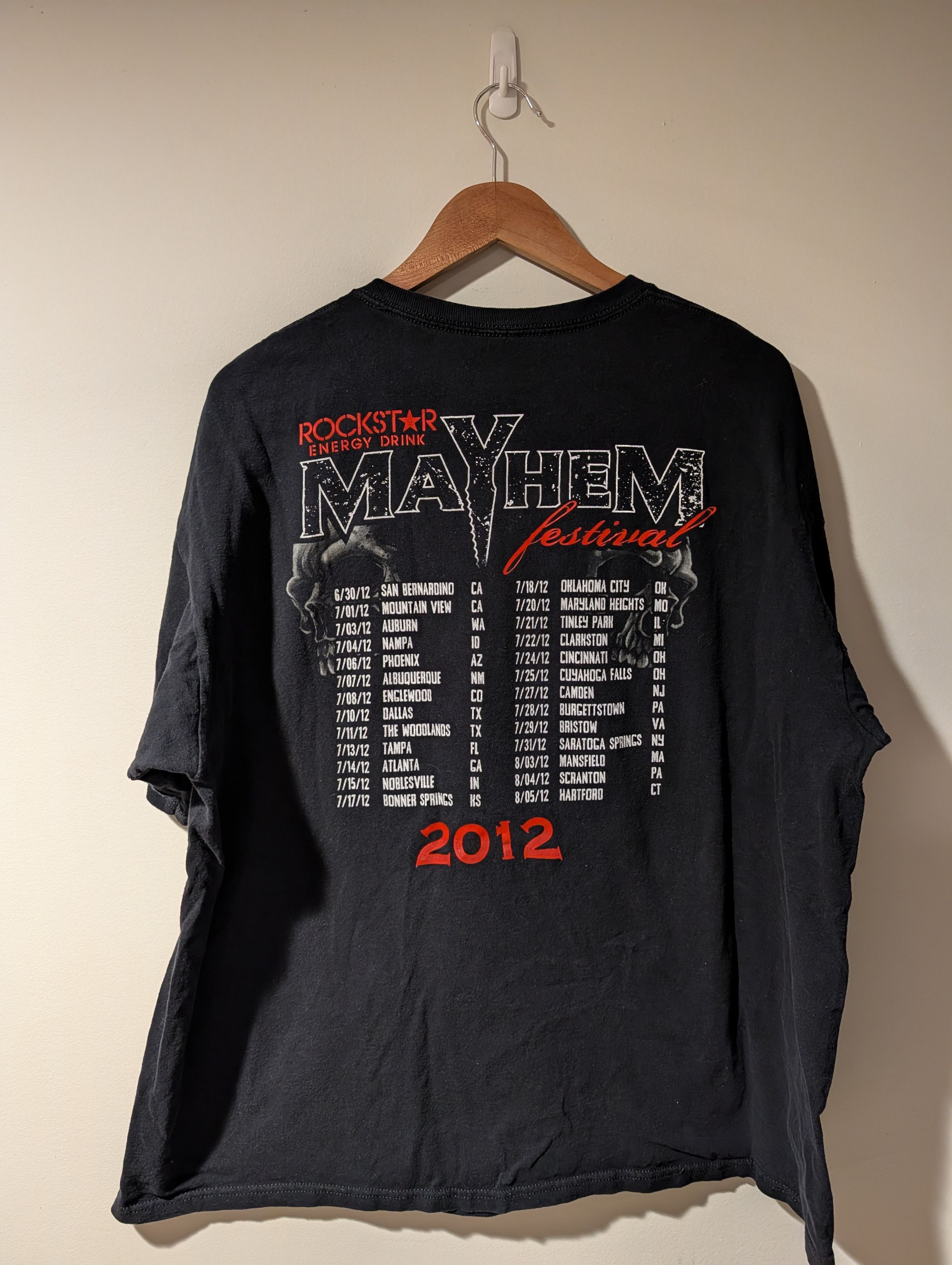 Band Tees Vintage 2012 Mayhem Festival Rockstar Tour XX-Large T-Shirt Size US XXL / EU 58 / 5 - 4 Thumbnail