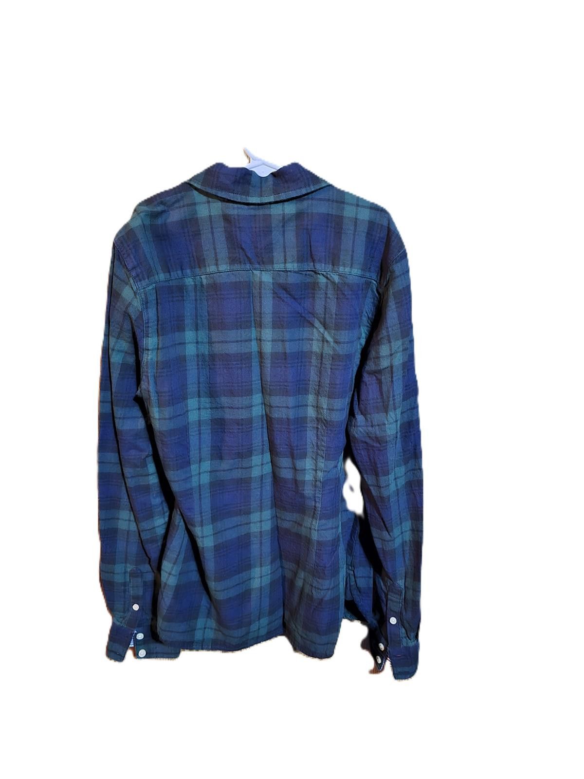 Tommy Hilfiger Tommy Hilfiger Green & Navy Flannel Shirt Size S / US 4 / IT 40 - 2 Thumbnail