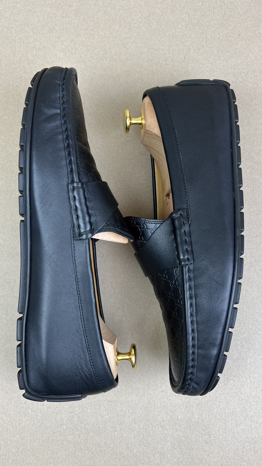 Gucci GUCCI Loafers Leather Moccasins Drivers Shoes GG Monogram Size US 10 / EU 43 - 10 Thumbnail
