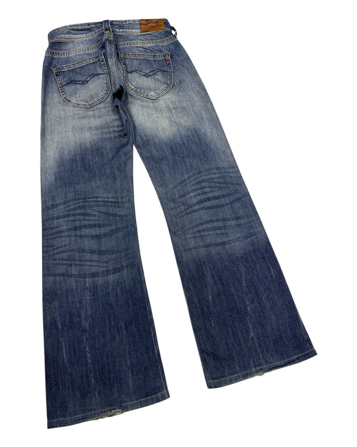 If Six Was Nine Replay R81 Wide Leg Flare Jeans Distressed Denim Size US 30 / EU 46 - 4 Thumbnail