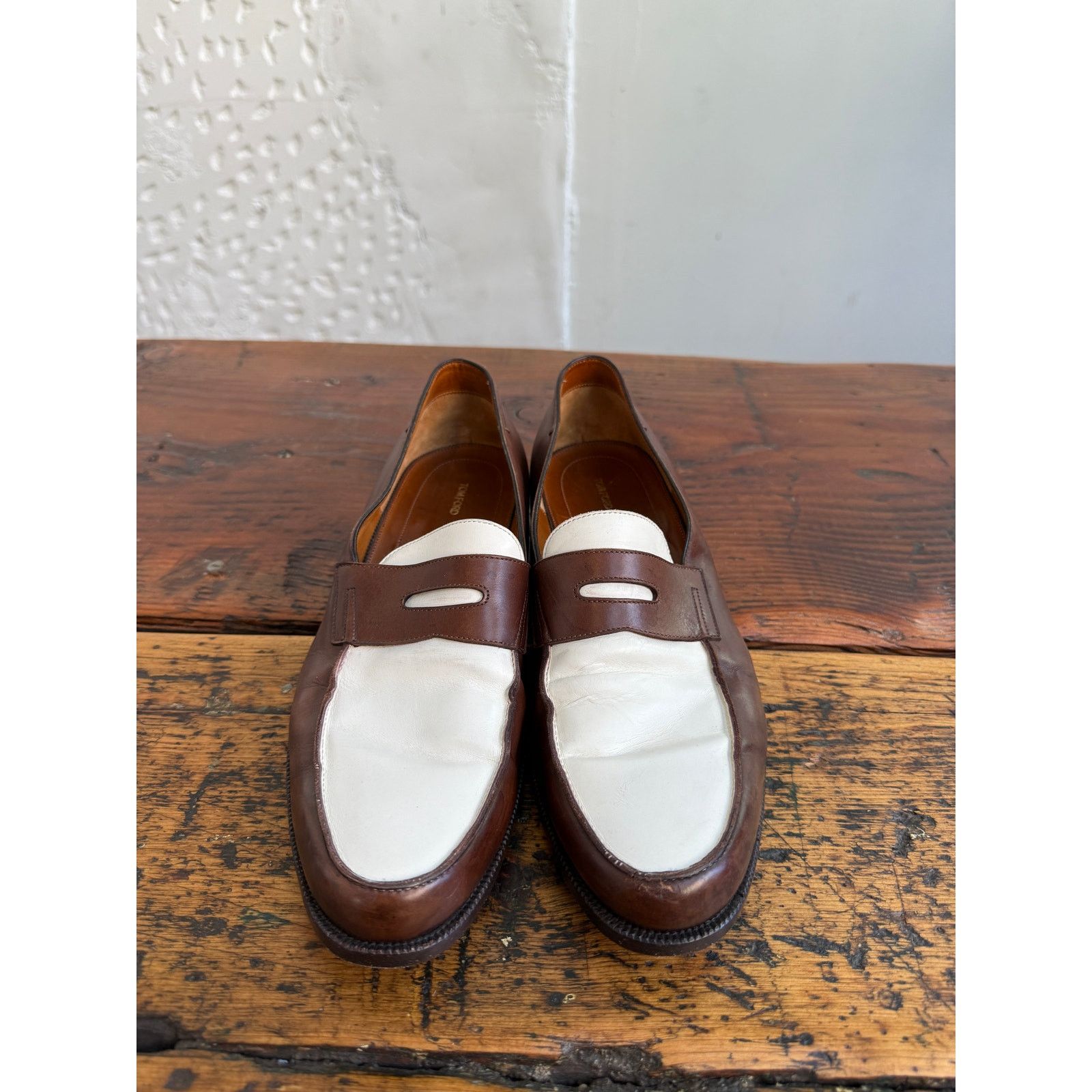 Tom Ford Tom Ford Brown and White Loafers Size US 12 / EU 45 - 2 Thumbnail