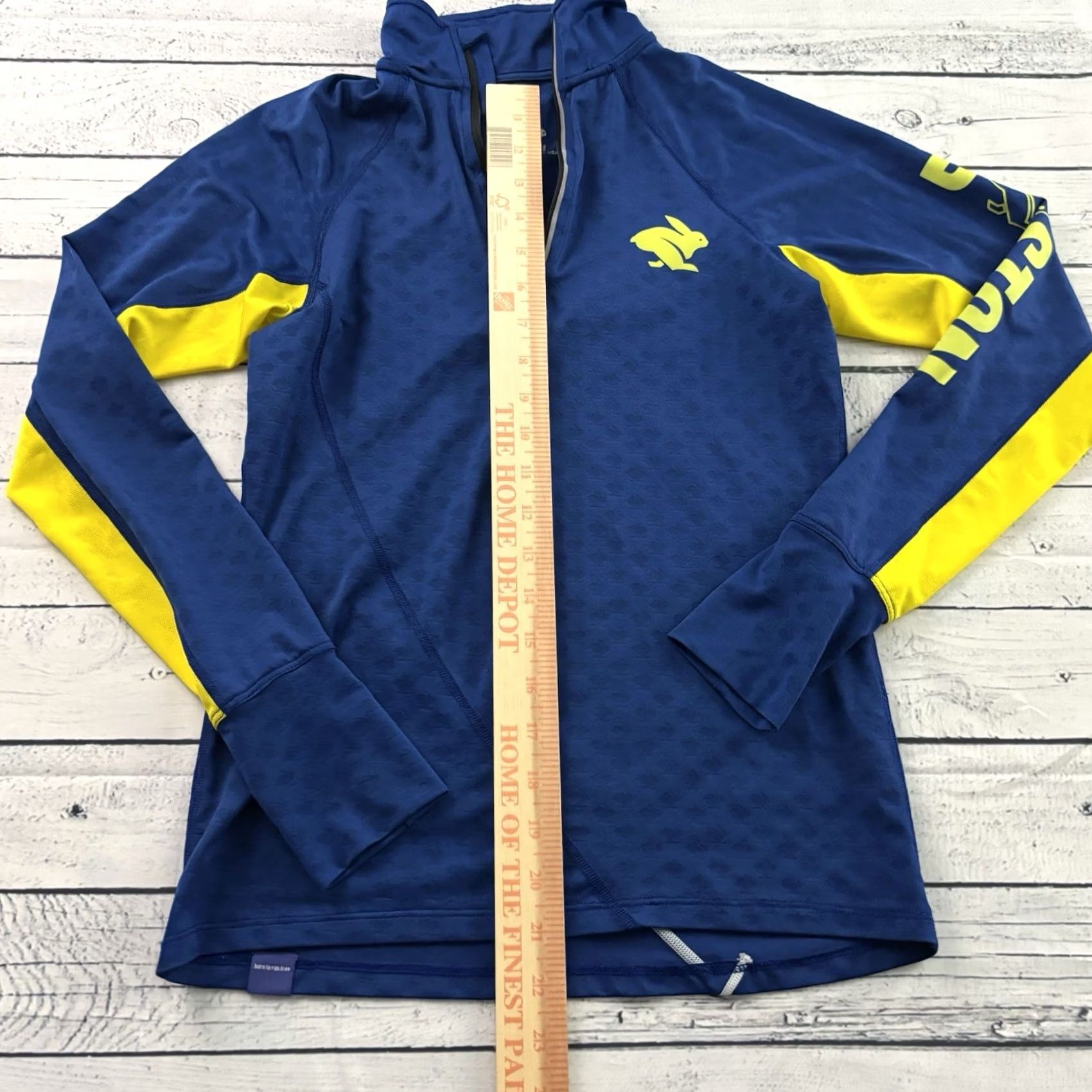 Vintage Rabbit Boston Marathon Long Sleeve 1/4 Zip Athletic Shirt Women's XS Blue Yellow Size XS / US 0-2 / IT 36-38 - 4 Thumbnail
