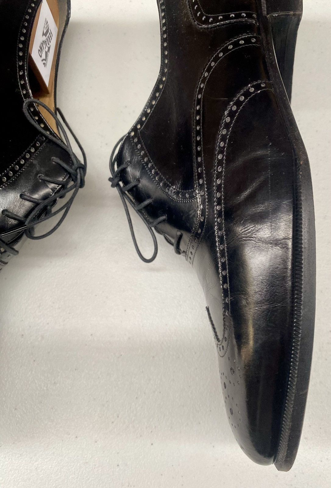 Salvatore Ferragamo Ferragamo 🇮🇹 Nero wingtip brogue oxfords 11 D VGC esquire Size US 11 / EU 44 - 10 Thumbnail