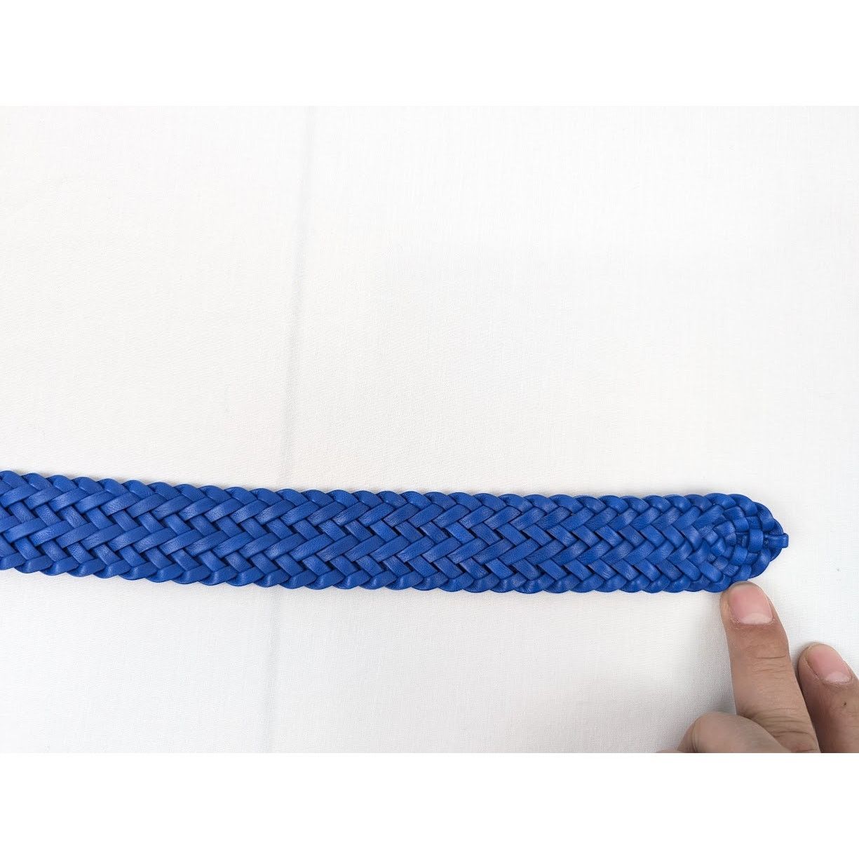 Bottega Veneta o1rshd1 Size: 105 / Nappa Woven Chevron Belt in Blue Size 40 - 12 Thumbnail