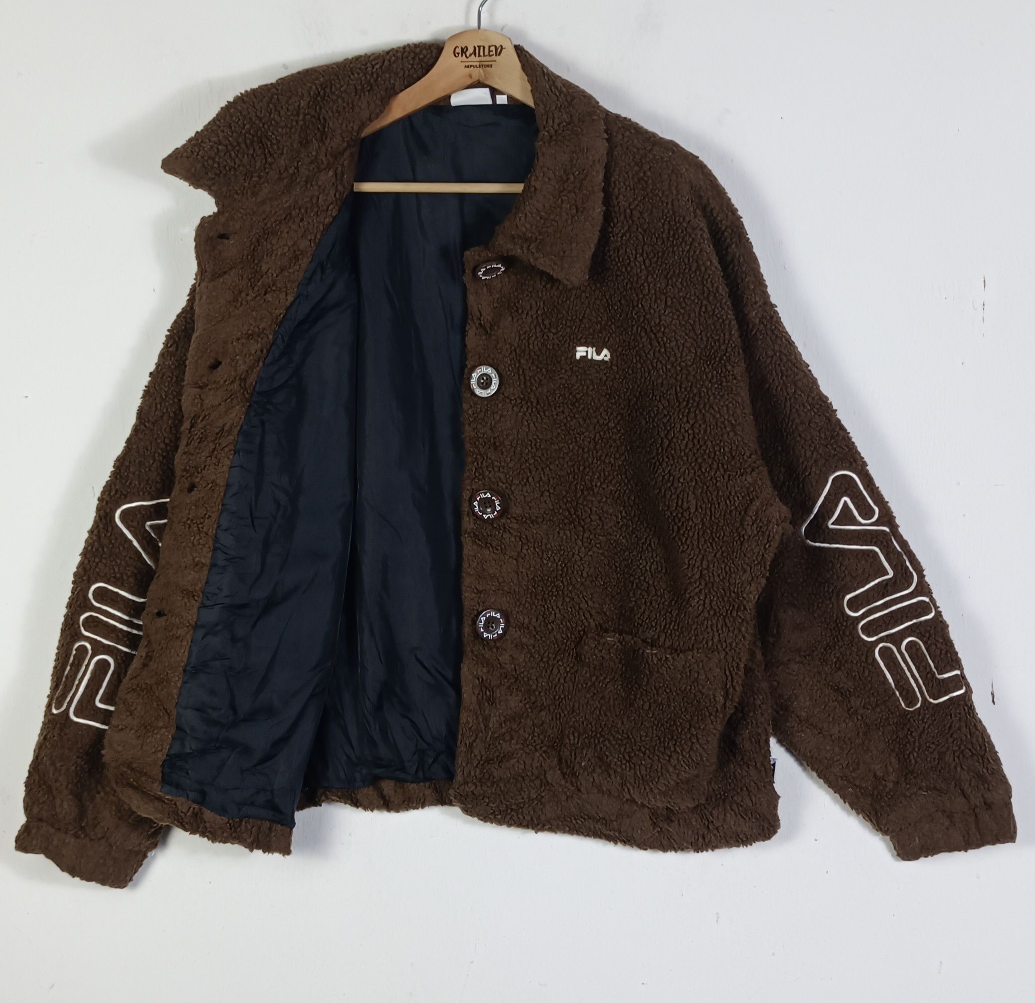 Fila Fila Sherpa Button Up Spell Out Size XL / US 12-14 / IT 48-50 - 4 Thumbnail