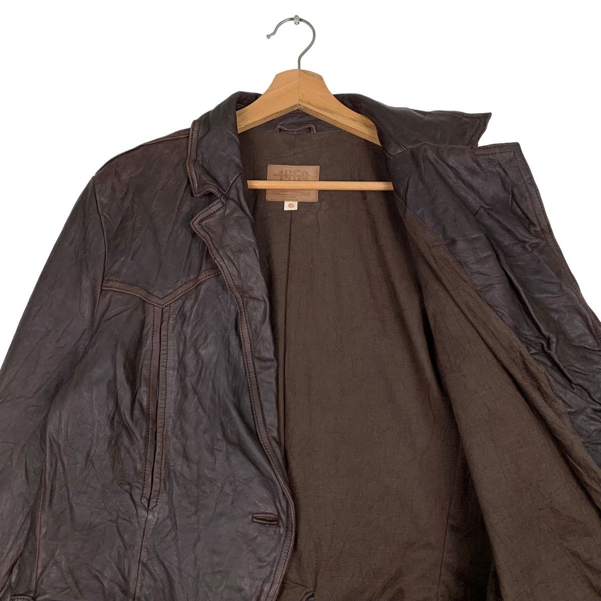 Japanese Brand 1969 AUTHENTIC DENIM Spring 03 Cow Leather Jacket #0366-C17 Size US XL / EU 56 / 4 - 10 Thumbnail