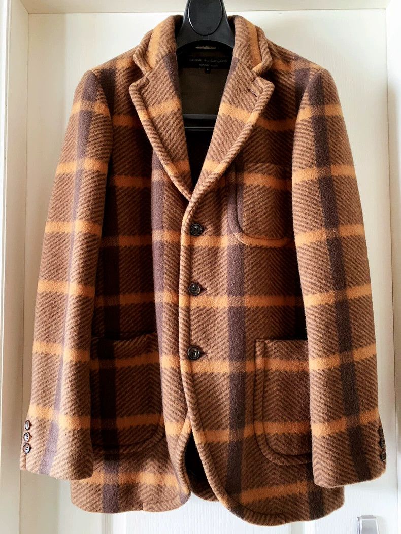 Comme des Garcons stylish brown plaid wool blazer - dmc Size US S / EU 44-46 / 1 - 1 Thumbnail