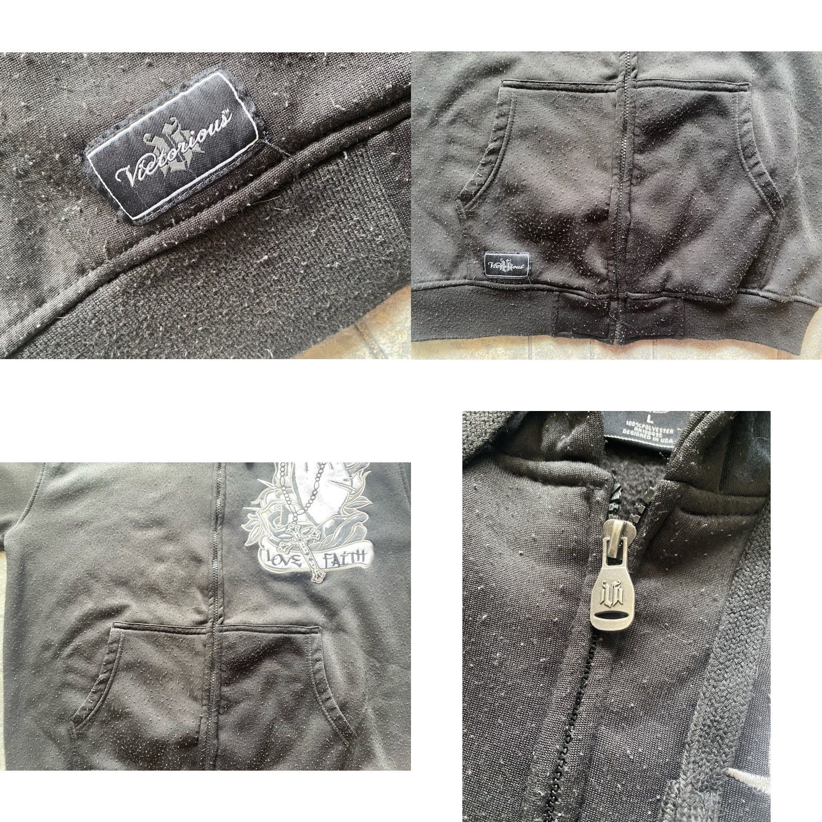 Vintage VINTAGE Victorious Urban Couture Hoodie Size L Black Men Zip Size US L / EU 52-54 / 3 - 9 Thumbnail