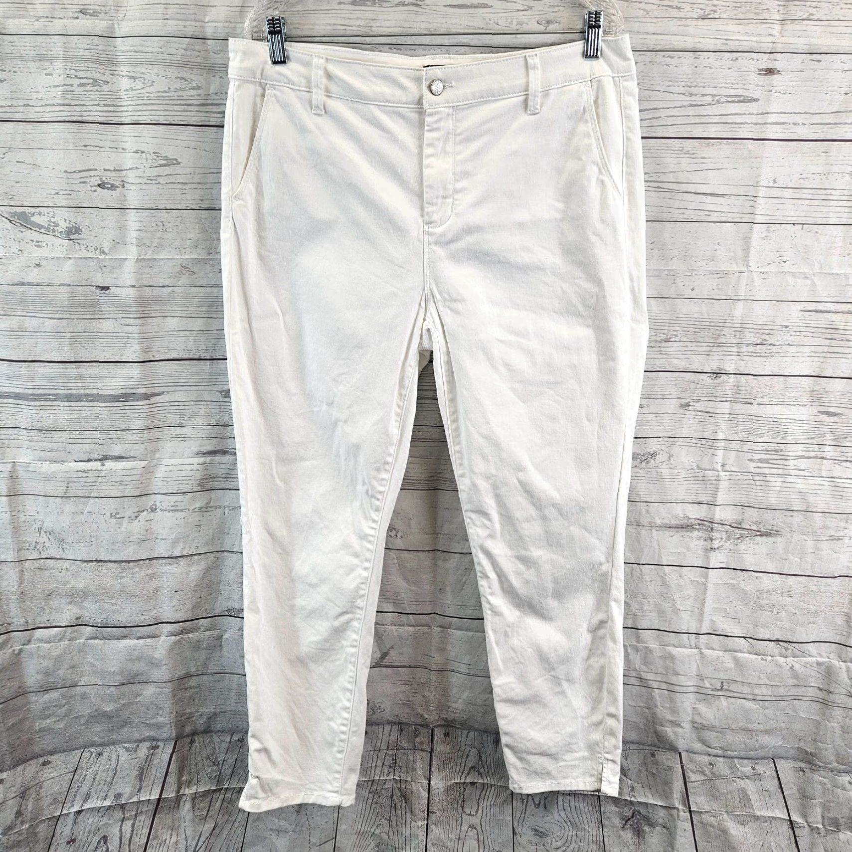 NYDJ VINTAGE? [No] NYDJ Womens Ankle Jeans 14 White High Rise Cotton Blend Size 14 Jeans Womens White Ankle High Rise 27.5 Inseam Woman? Size 36" / US 14 / IT 50 - 2 Thumbnail