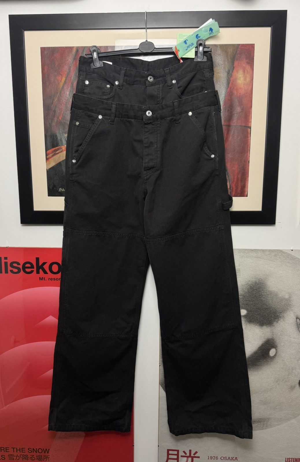 Off-White Off-White Double-Waist Designer Baggy Jeans Luxury Denim Size US 32 / EU 48 - 1 Thumbnail