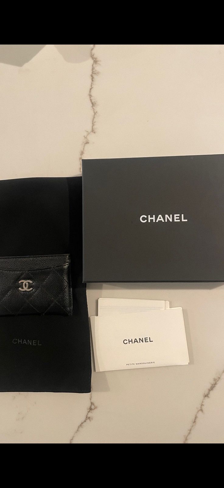 Women’s Chanel black leather Credit Card Holder
