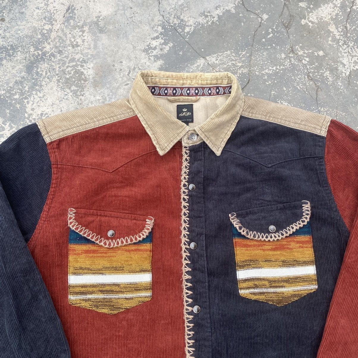 semanticdesign SEMANTIC DESIGN Western Stone Snap Button Corduroy Shirt Size US M / EU 48-50 / 2 - 2 Thumbnail