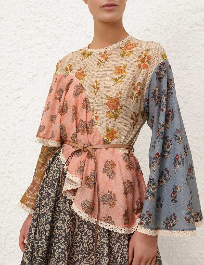 Zimmermann oc11z0226 Tallow Asymmetric Mini Dress In Multicolor Size L / US 10 / IT 46 - 5 Thumbnail