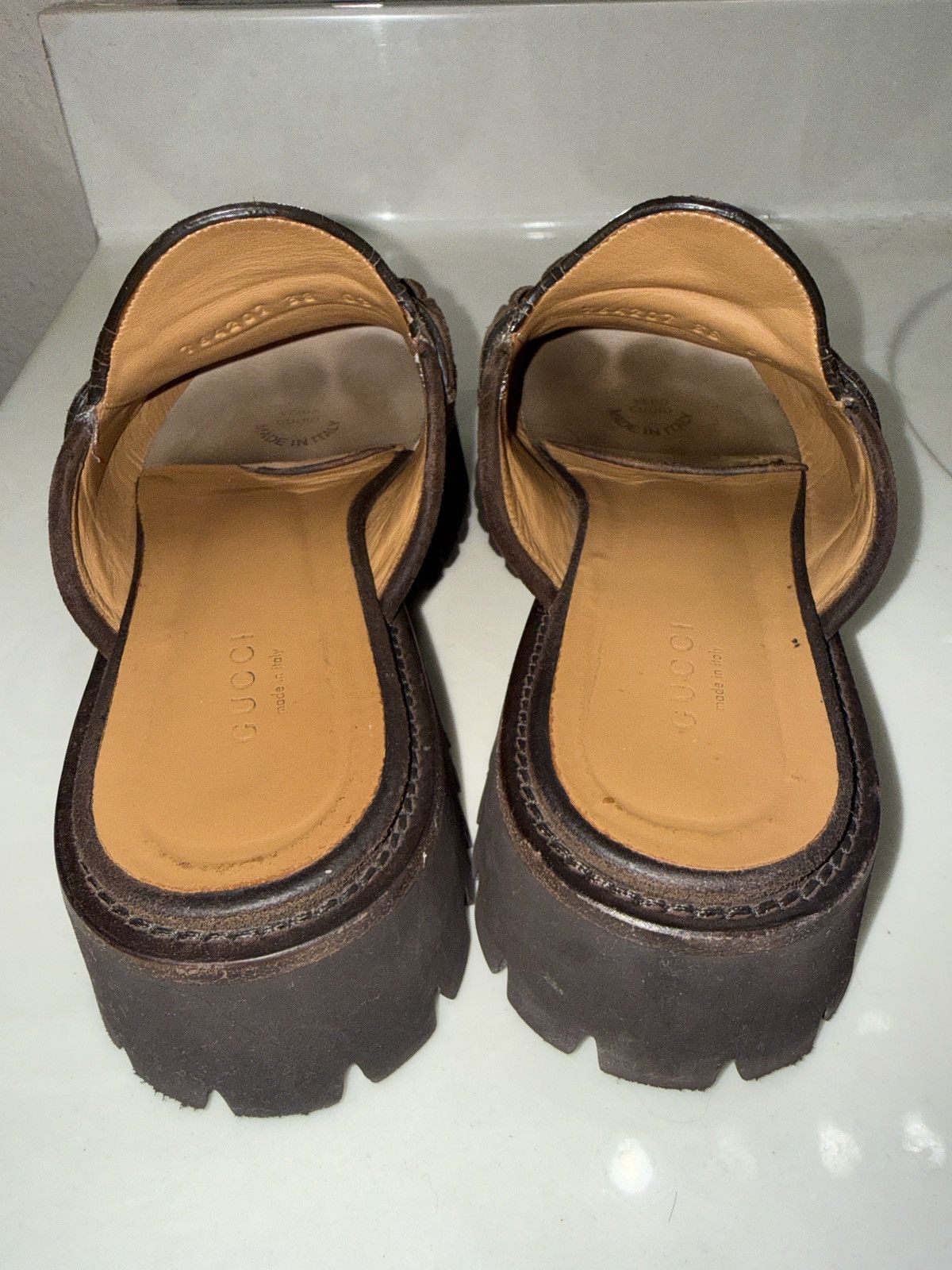 Gucci Gucci Horsebit Lug Sole Leather Loafers Made in Italy–EU 38 Size US 8 / IT 38 - 11 Thumbnail
