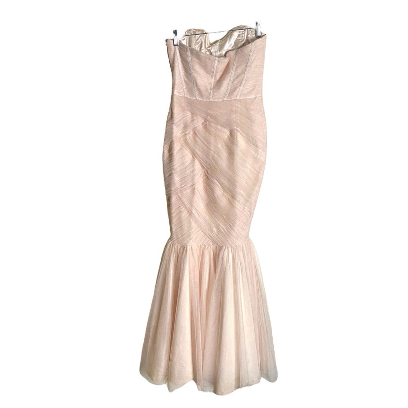 Monique Lhuillier Monique Lhuillier Tulle Mermaid Dress 4 Blush Pink Size S / US 4 / IT 40 - 4 Thumbnail