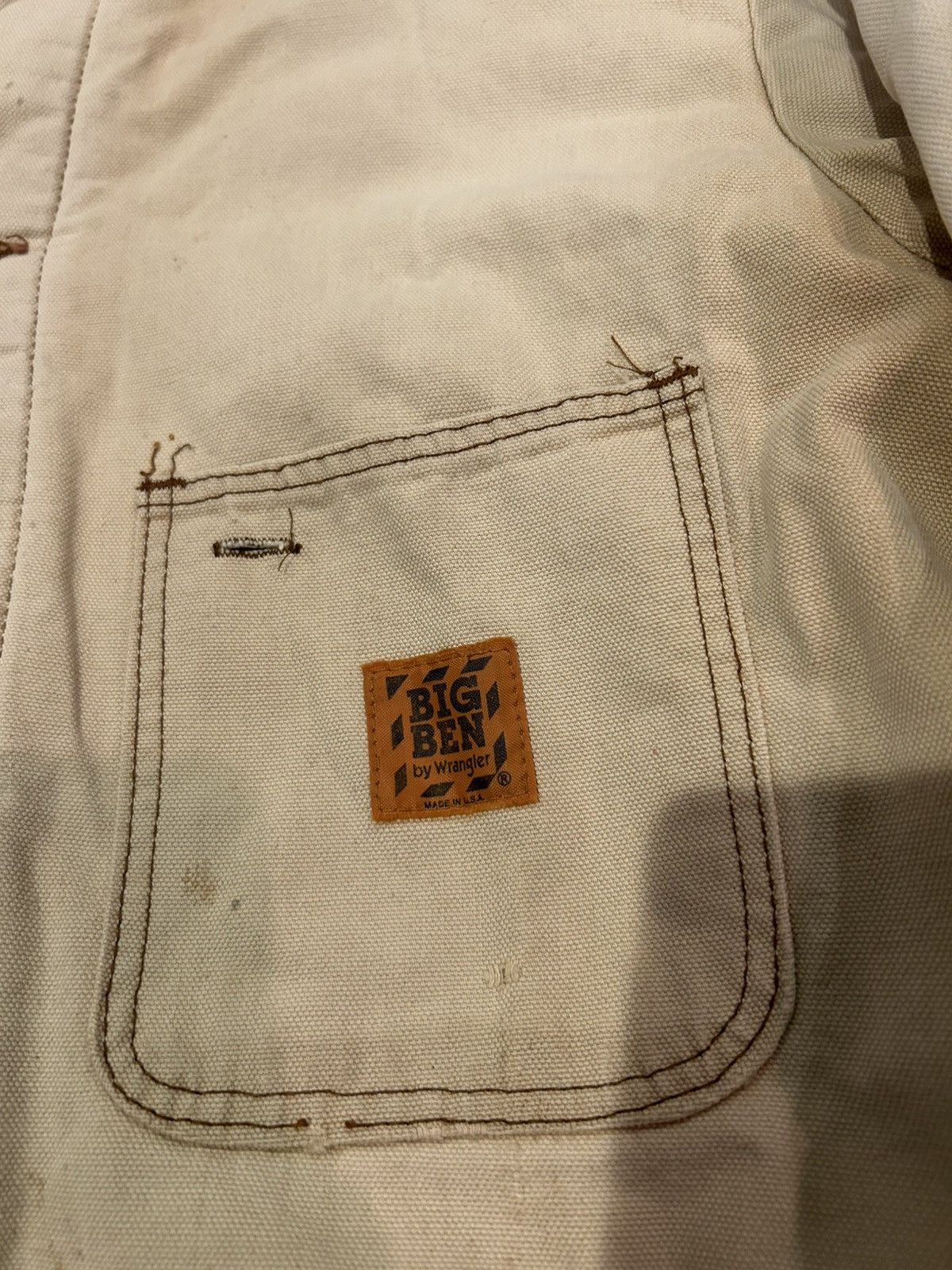 Wrangler Vintage 90s Wrangler “Big Ben” cream chore jacket Size US M / EU 48-50 / 2 - 3 Thumbnail