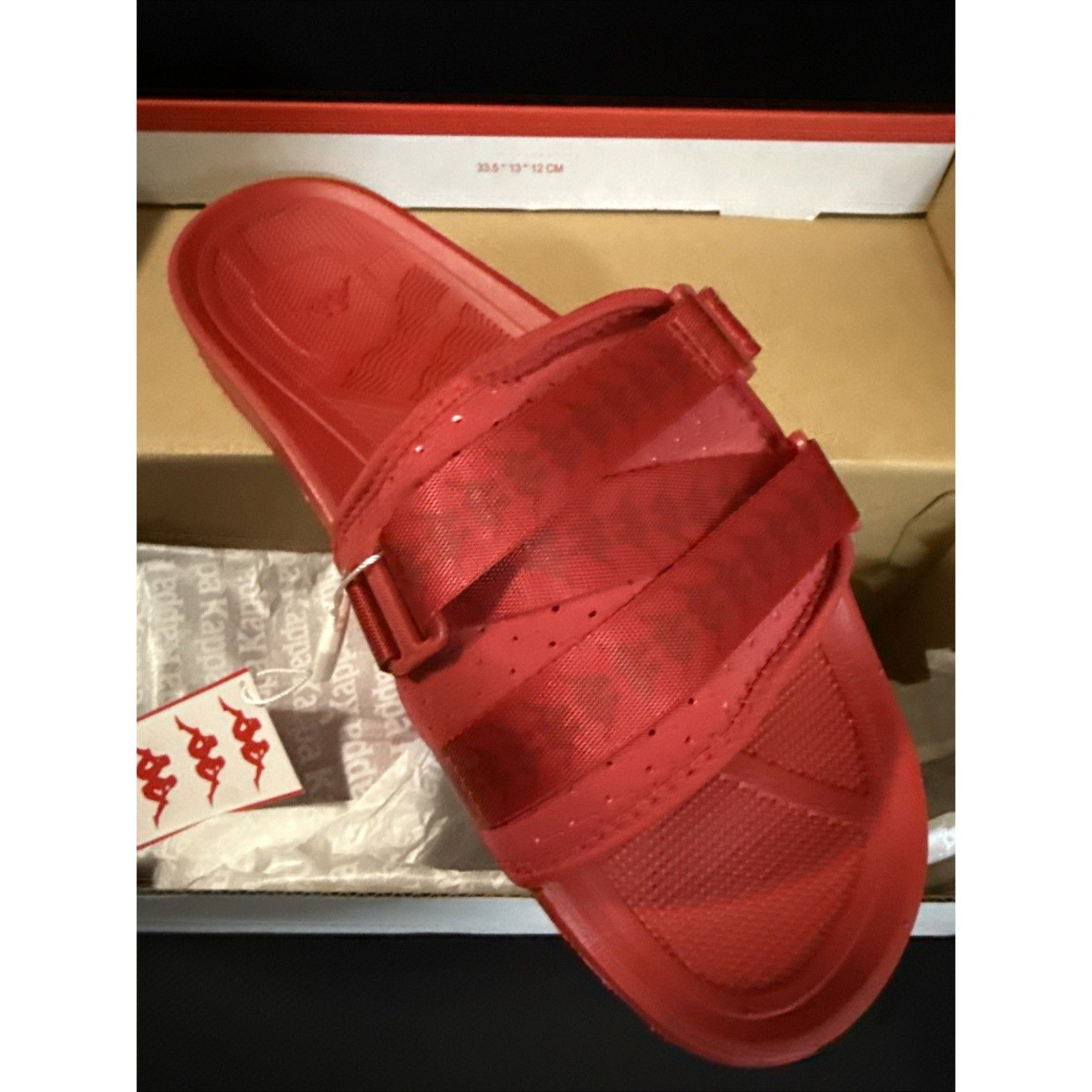 Kappa New in Box - Kappa Red Luria 1 Slides Hook & Loop Adjustable Size US 11 / EU 44 - 1 Thumbnail