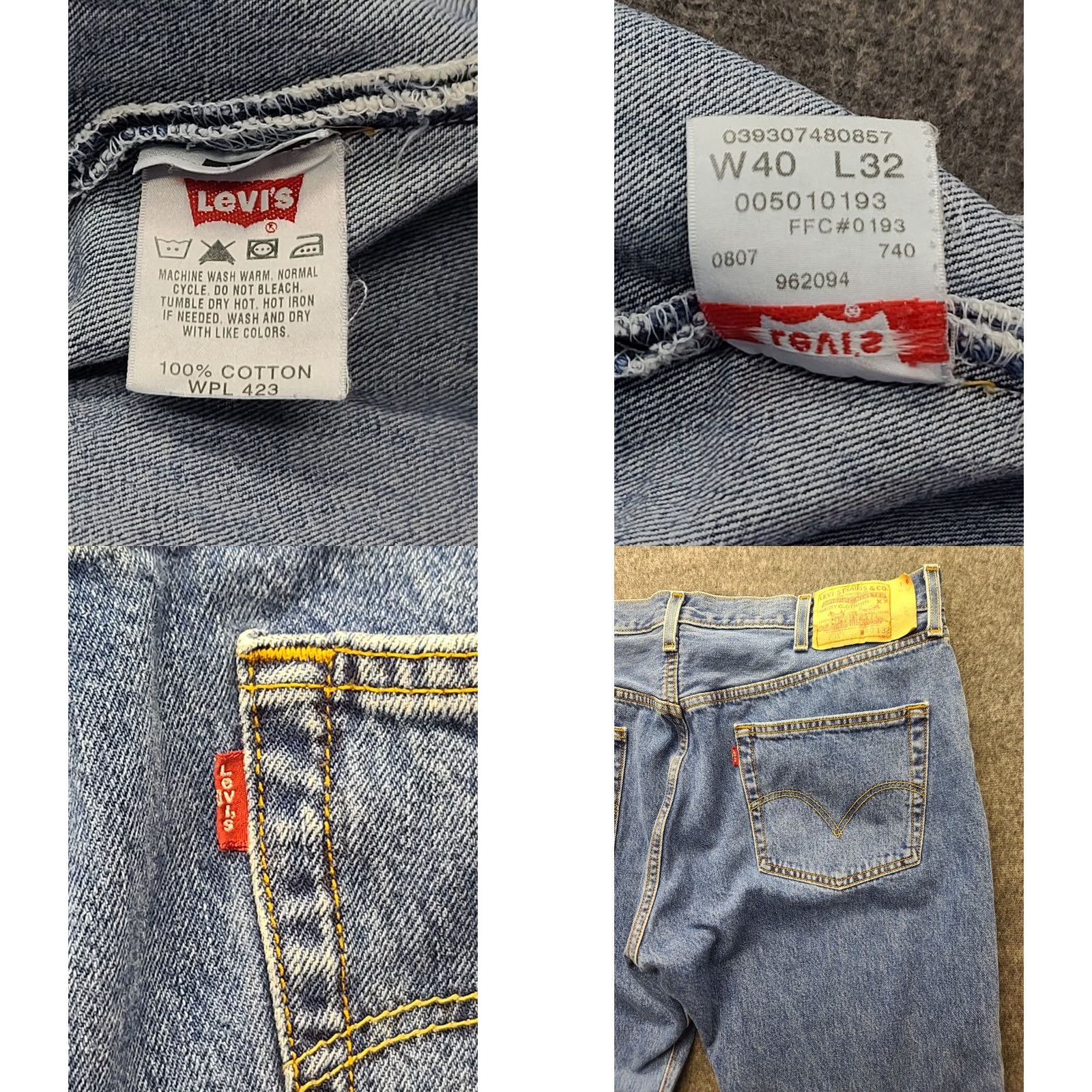Levi's VINTAGE Levi's 501 XX Jeans Mens 40x32 Button Fly Regular Fit Straight Blue Denim Cotton 80s 90s USA Mens Size US 40 / EU 56 - 9 Thumbnail