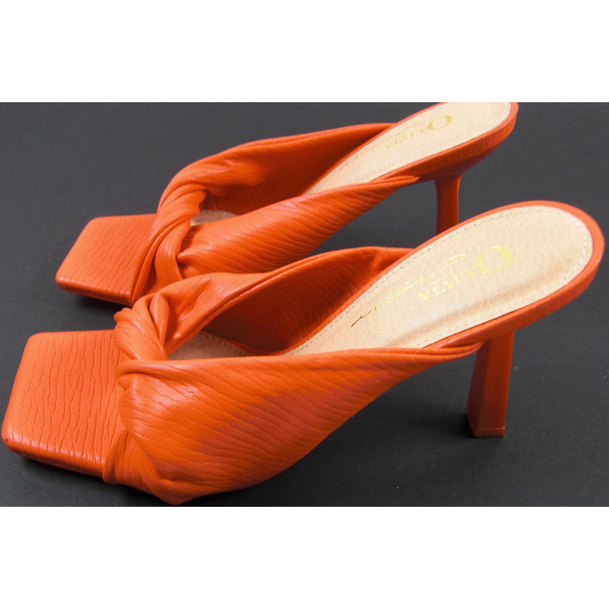 Other Olivia Ferguson Women's Slip-on Orange Heels Opened Toe Pump Size US 7 / IT 37 - 4 Thumbnail