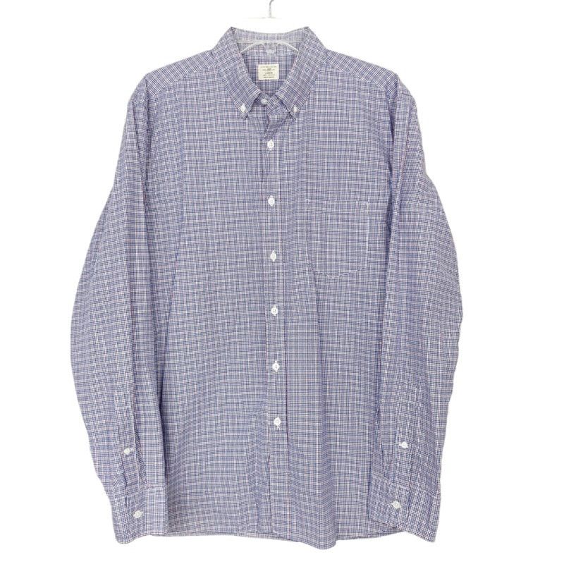 J.Crew J. Crew Blue Red Micro Plaid Long Sleeve Button Down Sz L Size US L / EU 52-54 / 3 - 1 Thumbnail