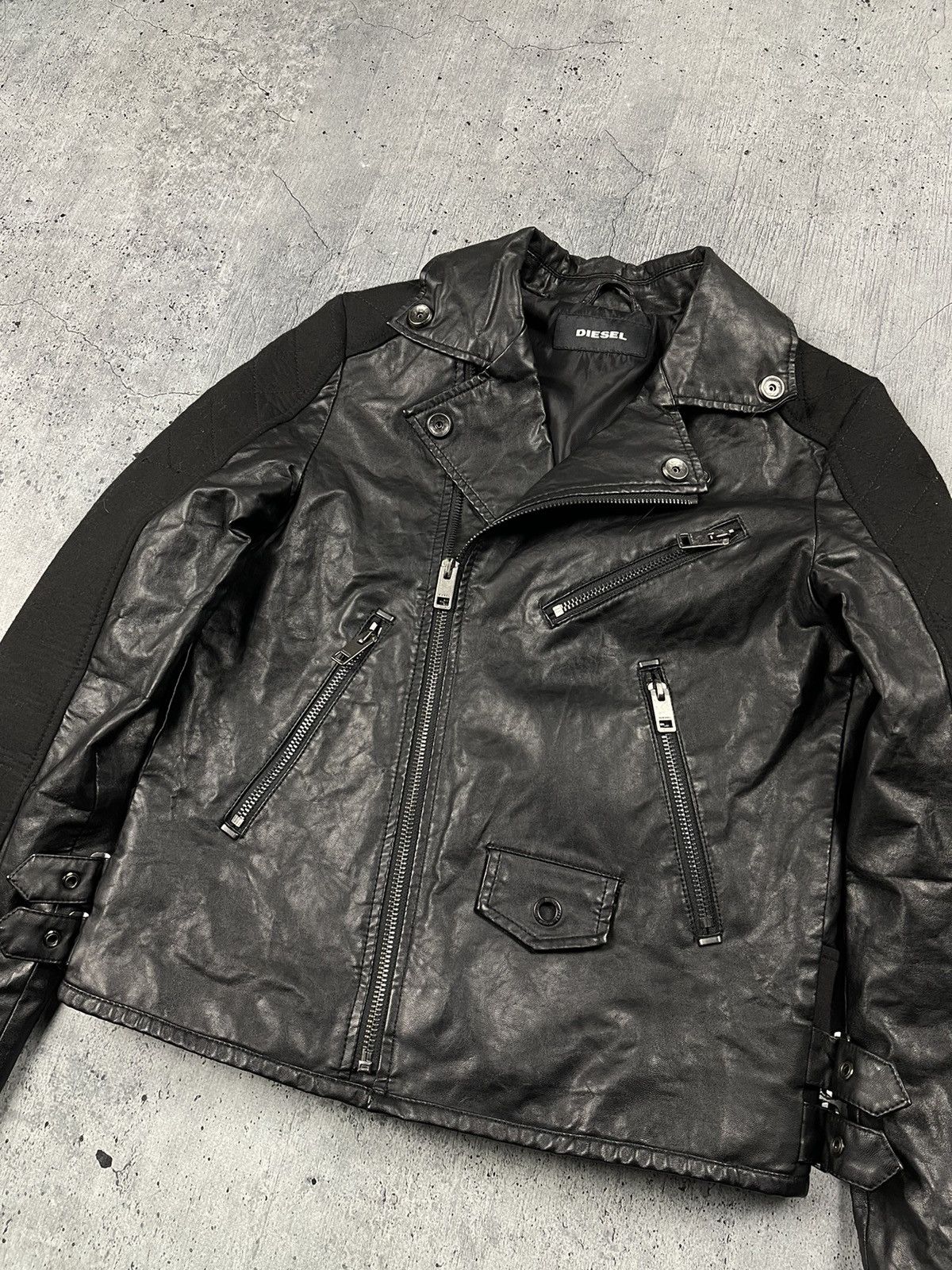 Diesel × Japanese Brand Diesel Amazing Faded Belt Leather Jacket Size XL / US 12-14 / IT 48-50 - 4 Thumbnail