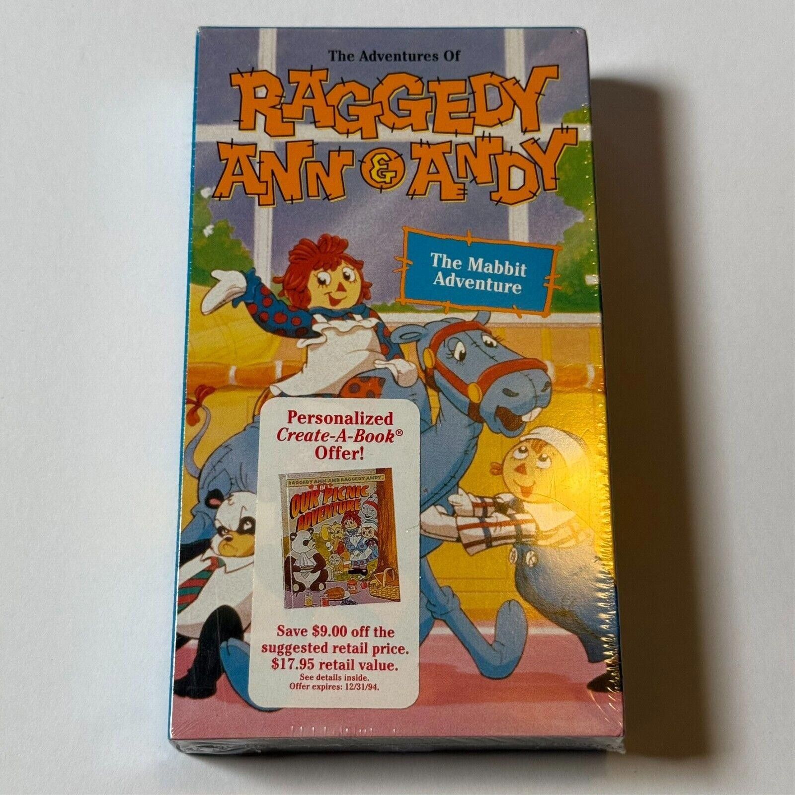 Designer Raggedy Ann & Andy The Mabbit Adventure VHS 1994 Rare Sealed Size ONE SIZE - 1 Thumbnail