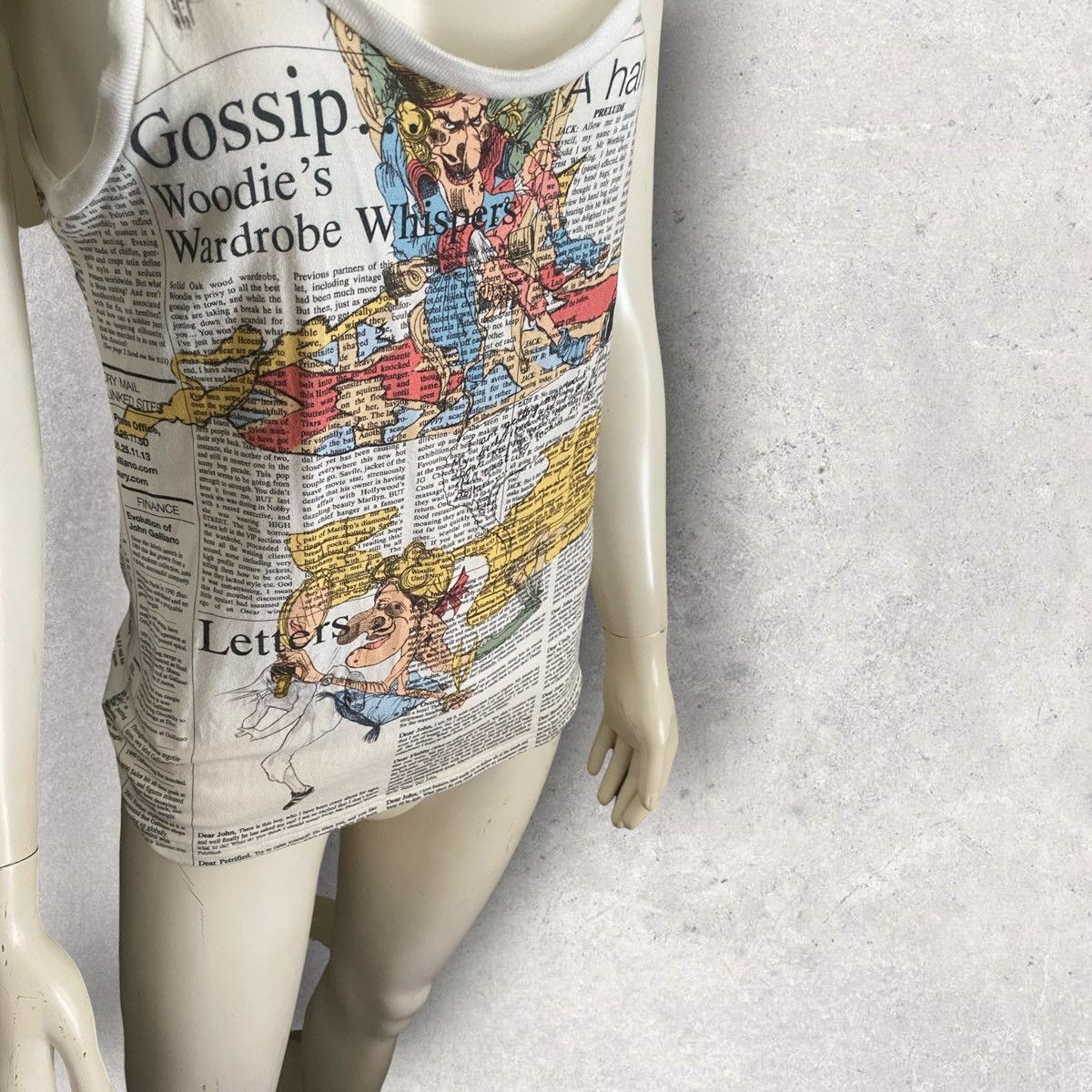 John Galliano Fall 2006 Newspaper Tank Top Size S / US 4 / IT 40 - 2 Thumbnail