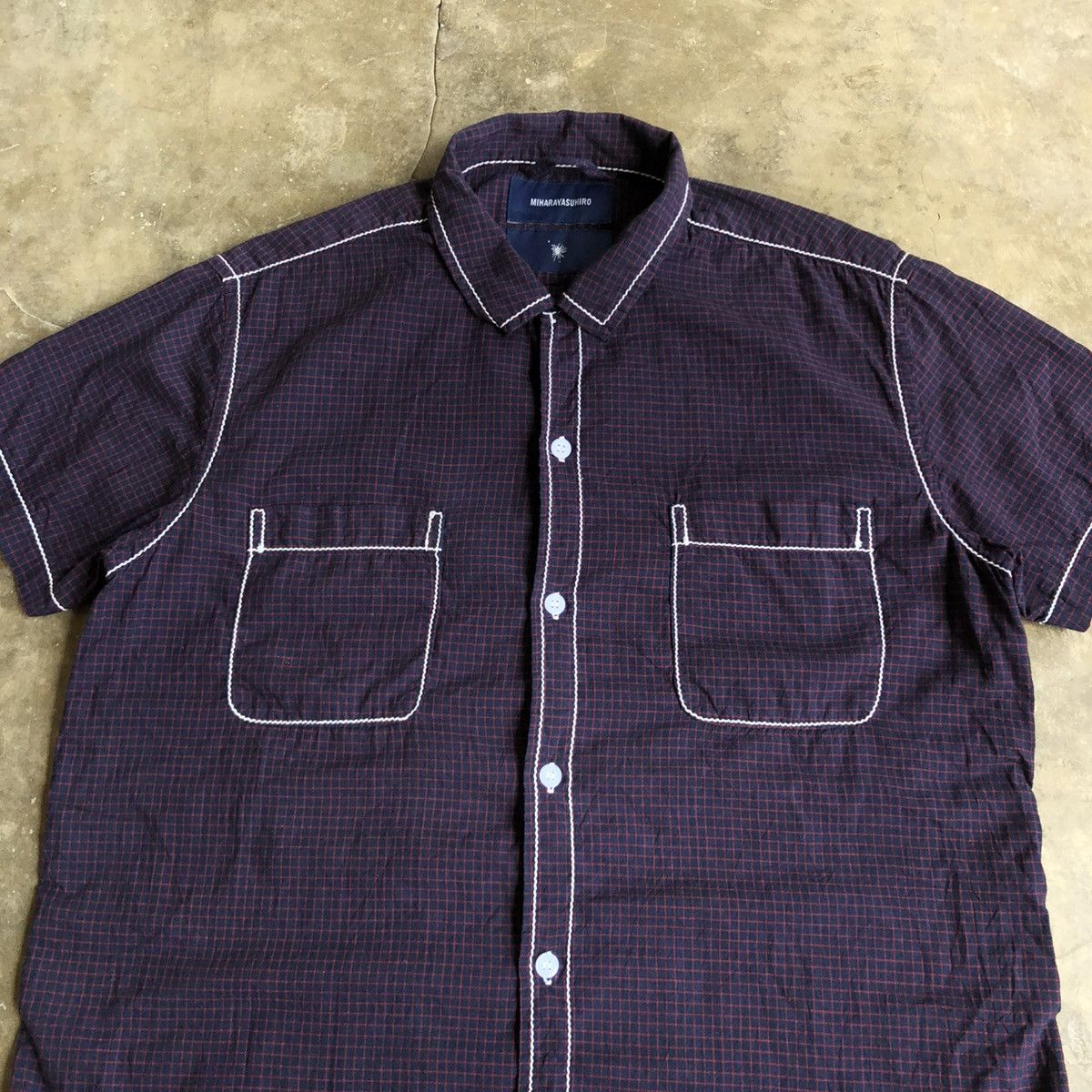 Maison MIHARA YASUHIRO 🇯🇵 Miharayasuhiro Japan Contrast Stitch Plaid Shirt Size US M / EU 48-50 / 2 - 2 Thumbnail