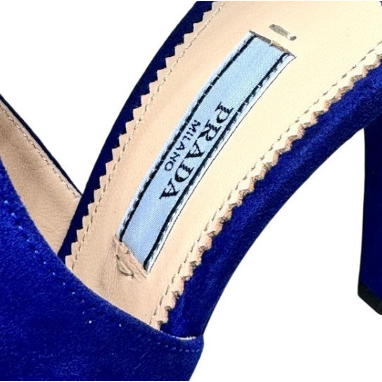 Miu Miu PRADA NAVY BLUE SUEDE MULE ANKLE HIGH HEEL SHOES 37 7 Size US 7 / IT 37 - 9 Thumbnail