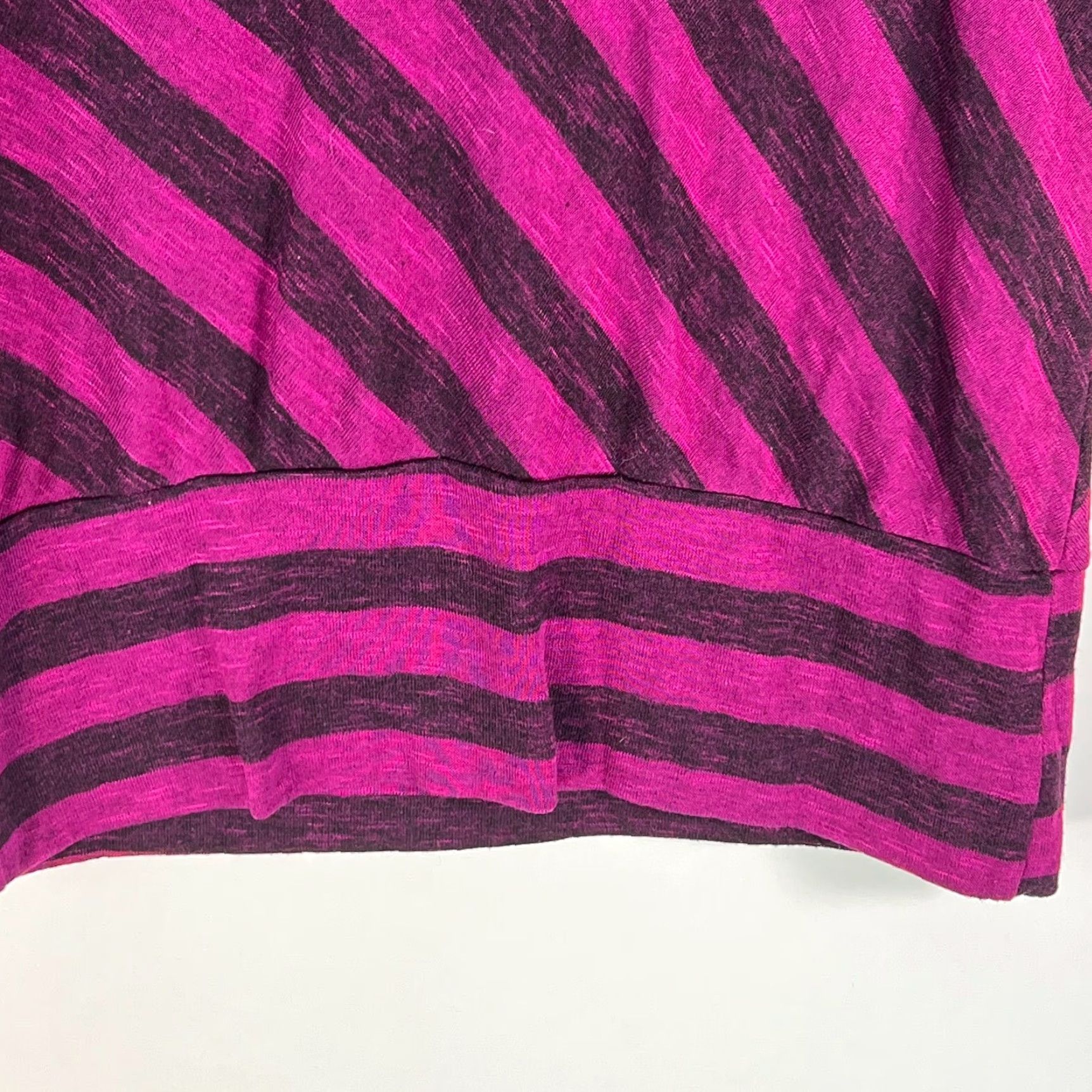 Vintage IZ Byer Womens Blouse Shirt Striped Lace Back Purple XL Dolman Sleeve Casual Regular Runtime: 22in 40in Chest Womens Fit 50% Rayon 50% Polyester Size XL / US 12-14 / IT 48-50 - 6 Thumbnail