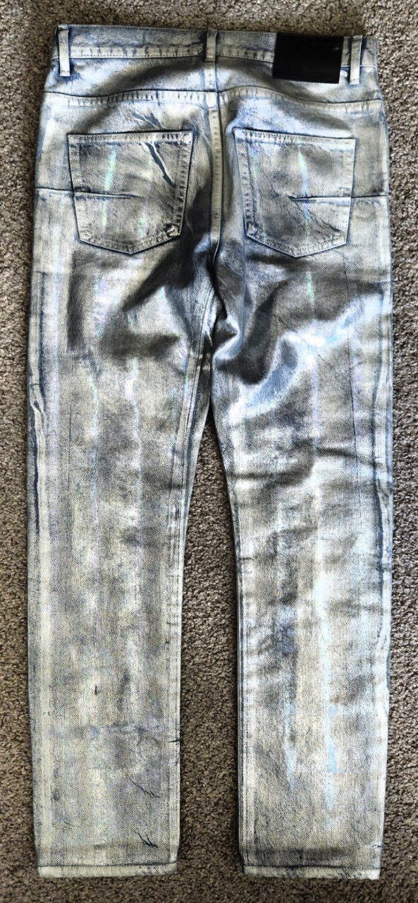 Dior Dior Silver Waxed Rainbow Slim Denim Jeans Size US 28 / EU 44 - 6 Thumbnail