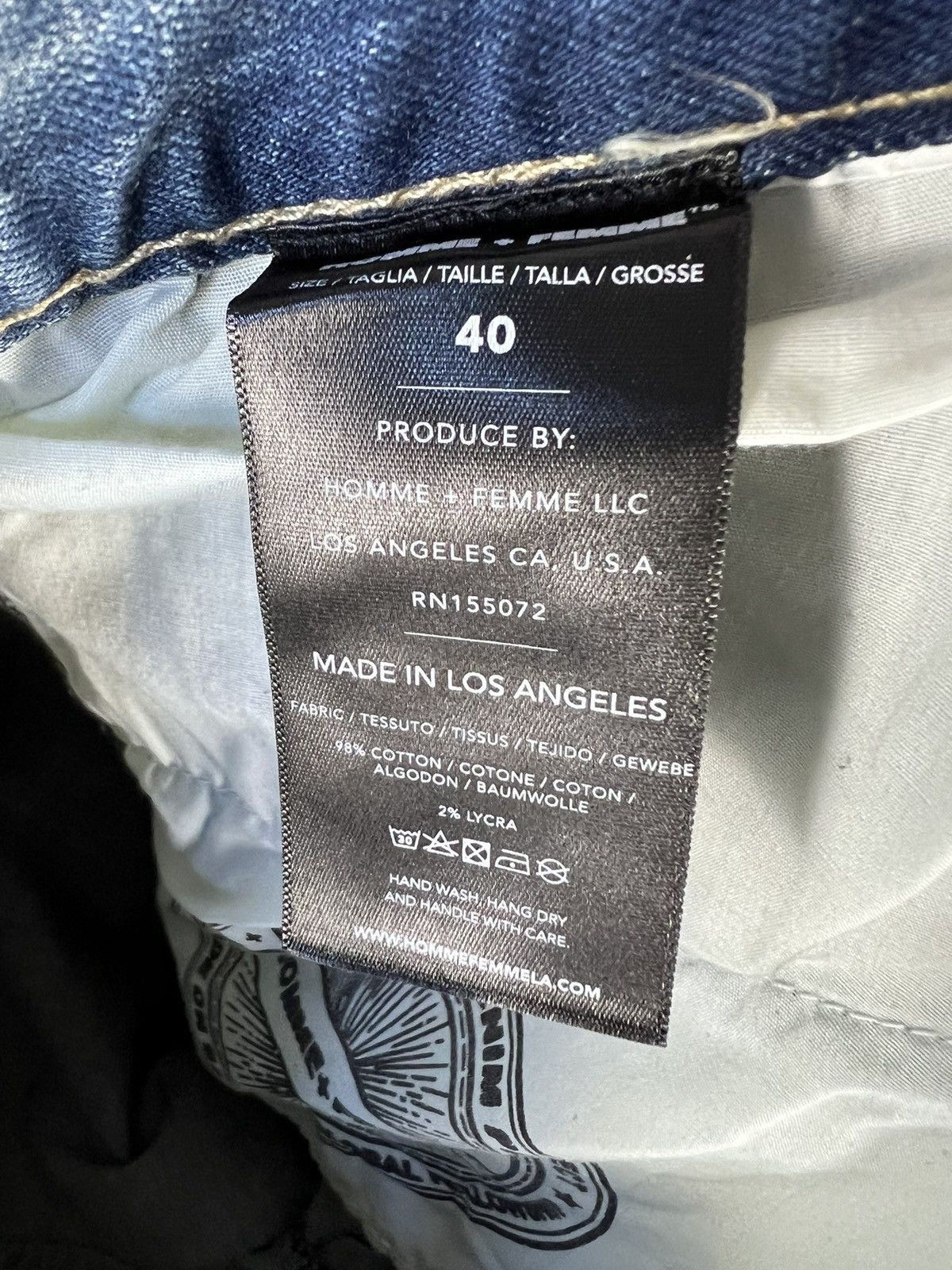 Homme + Femme La Homme Femme LA Jeans Size US 38 / EU 54 - 3 Thumbnail