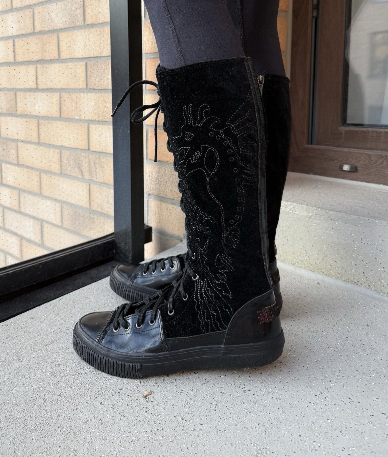 Replay Replay Dragon High Lace Up Y2k Shoes Black Japan Vintage Size US 10 / IT 40 - 2 Thumbnail