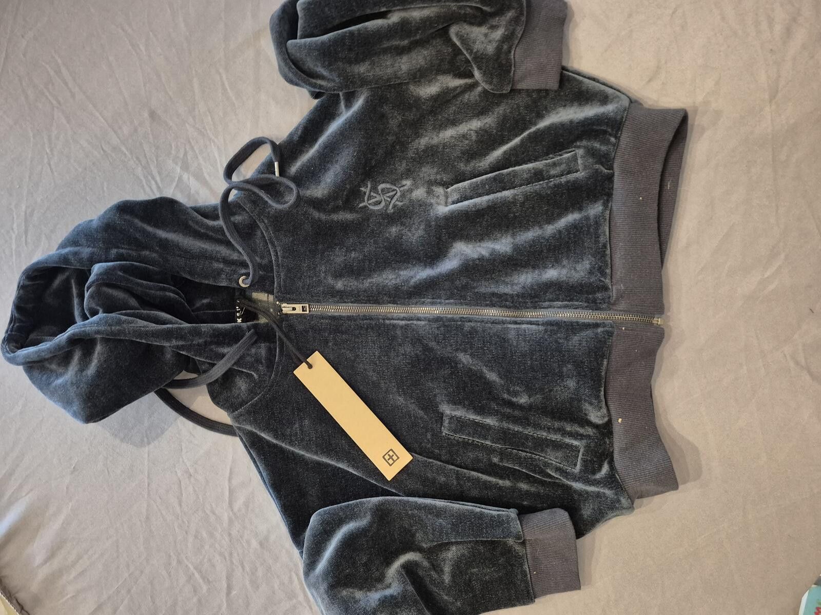 Ksubi Ksubi Velour Zip Up Hoodie Midnight Navy Size Medium Size M / US 6-8 / IT 42-44 - 1 Thumbnail