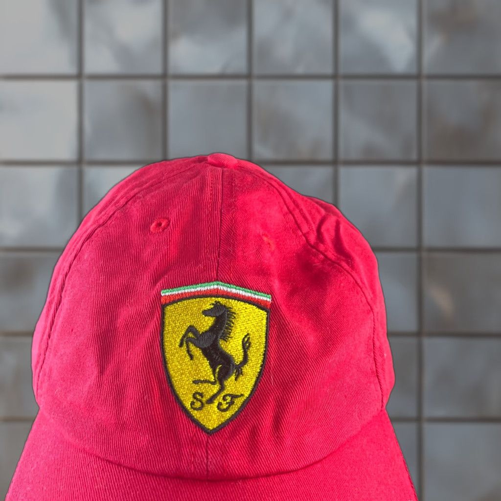 Ferrari VINTAGE Ferrari Racing Strapback Hat Baseball Cap Men One Size Red 90s Skull Adjustable Casual Canvas Fur Cotton Acrylic Size ONE SIZE - 1 Thumbnail