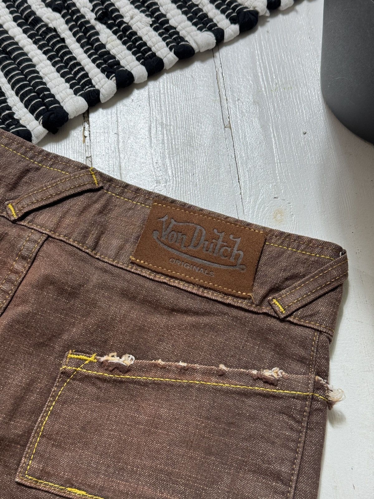 Von Dutch VINTAGE VON DUTCH 2000s MINI DENIM SKIRT Size 27" / US 4 / IT 40 - 3 Thumbnail